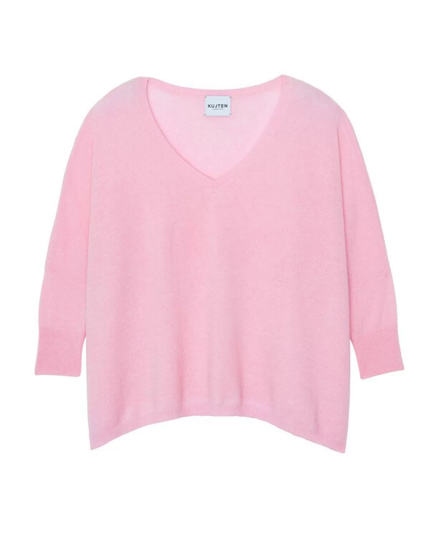 Kujten Sweaters & Sweatshirts>3/4 Sleeve Oversized Cashmere Sweater Candy Pink