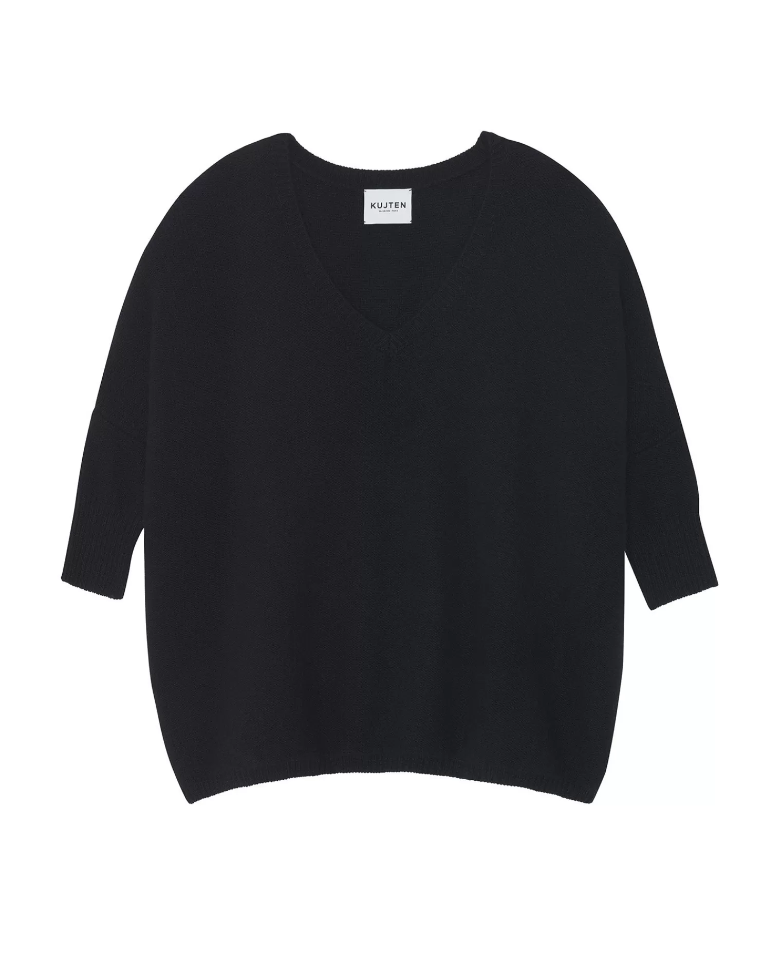 Kujten Sweaters & Sweatshirts>3/4 Sleeves Oversized Cashmere Sweater Bleu Marine Fonce