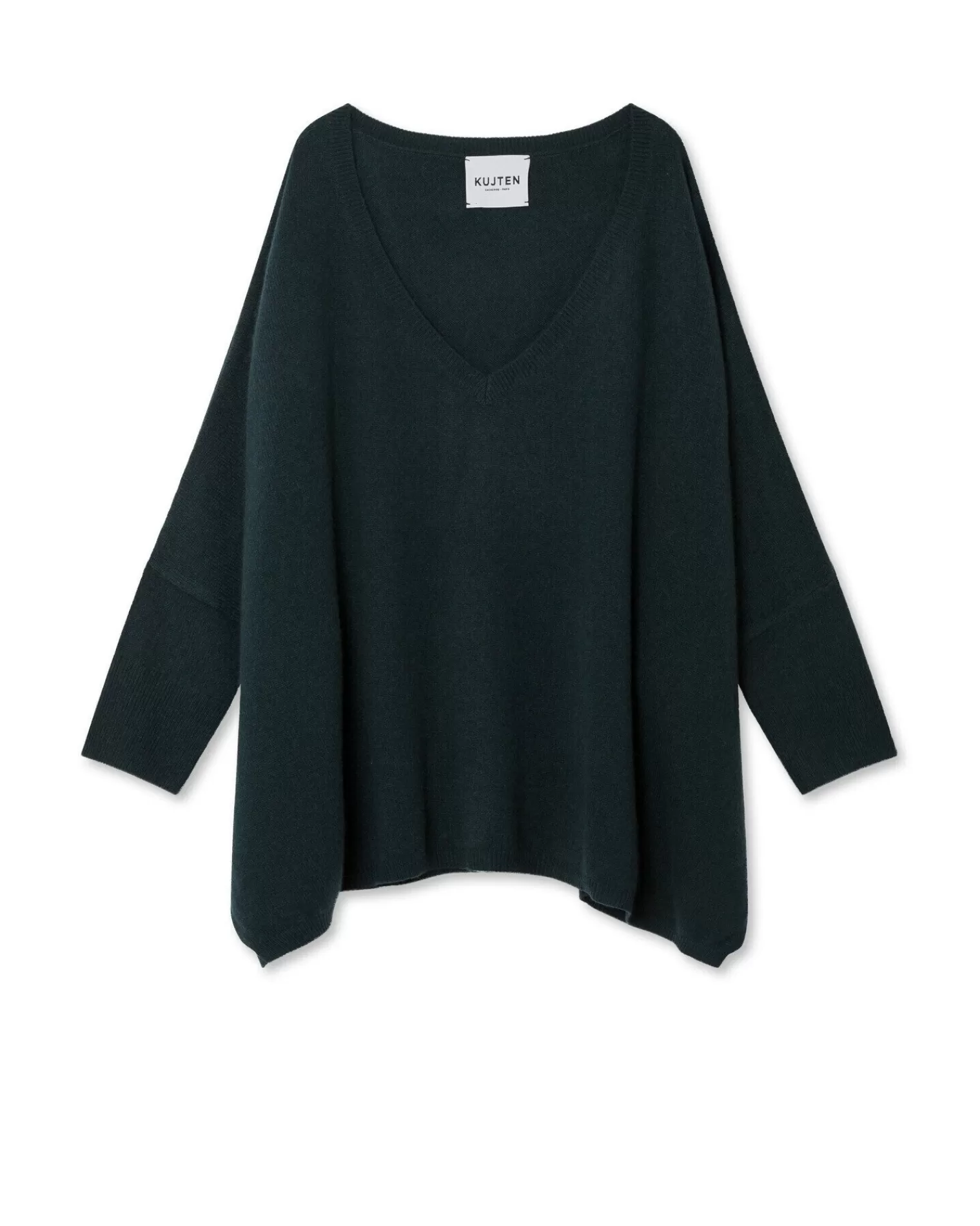 Kujten Sweaters & Sweatshirts>3/4 Sleeves V-Neck Cashmere Sweater Sapin