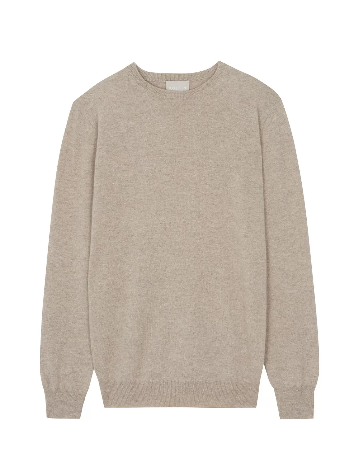 Kujten Sweaters & Sweatshirts>Basic Long Sleeves Cashmere Sweater Beige Chine