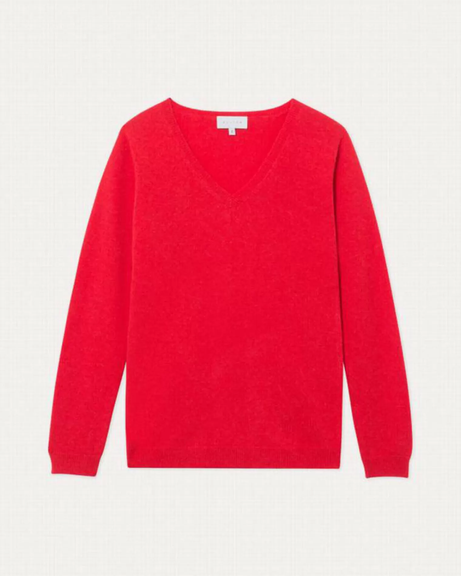 Kujten Sweaters & Sweatshirts>Basic Long Sleeves Cashmere Sweater Rouge Corail