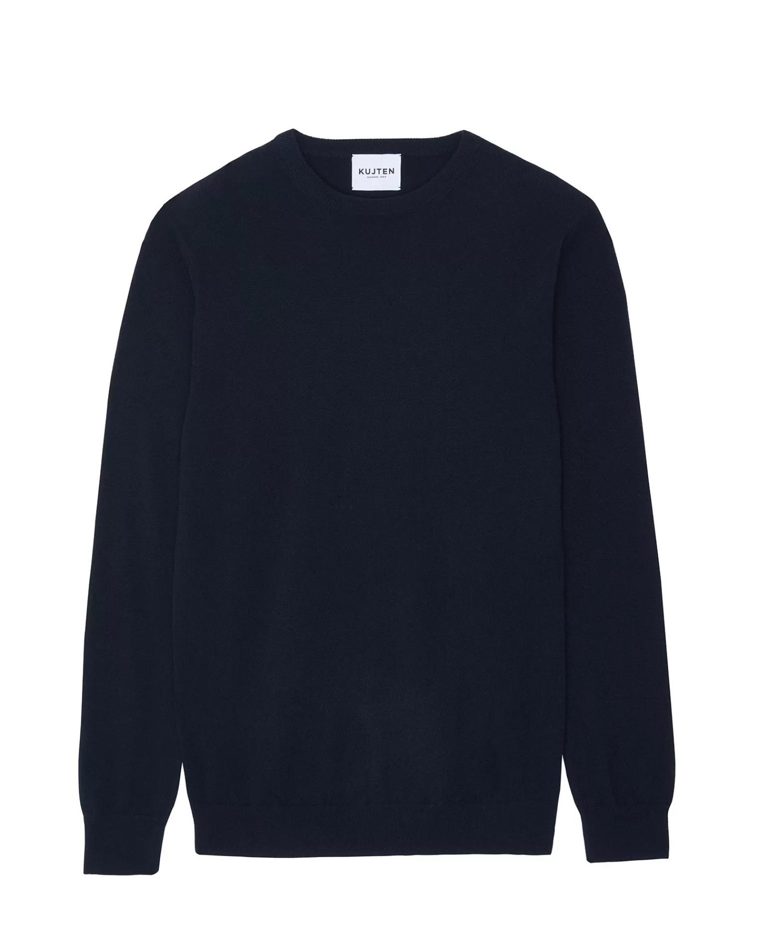 Kujten Sweaters & Sweatshirts>Basic Long Sleeves Cashmere Sweater, 2-Threads Bleu Marine Fonce