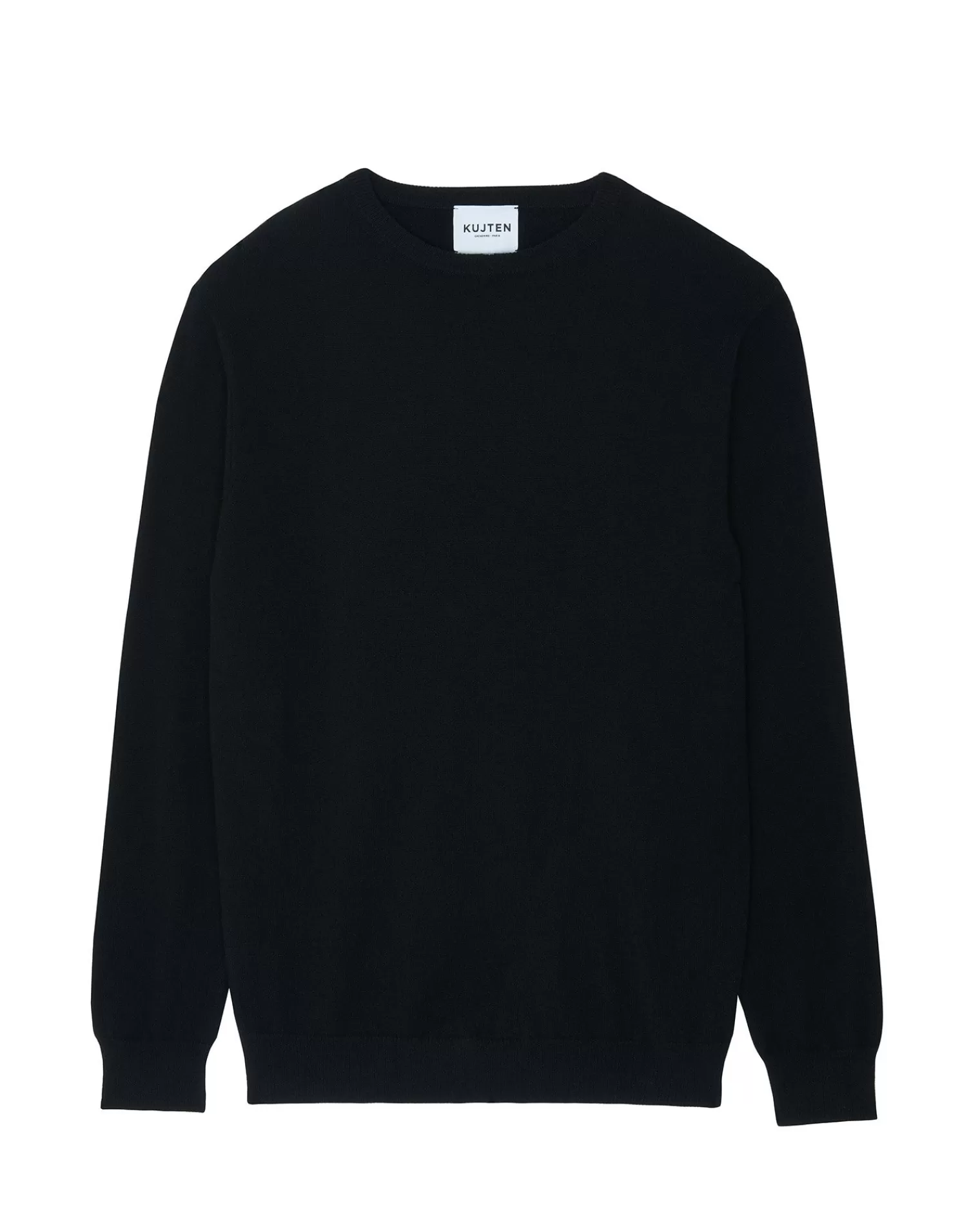 Kujten Sweaters & Sweatshirts>Basic Long Sleeves Cashmere Sweater, 2-Threads Noir