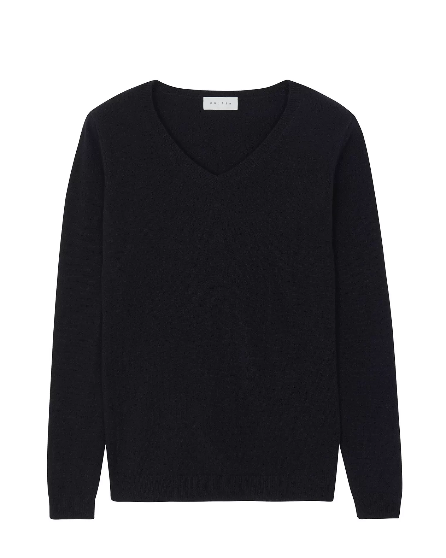 Kujten Sweaters & Sweatshirts>Basic Long Sleeves Cashmere Sweater, 2-Threads Bleu Marine Fonce