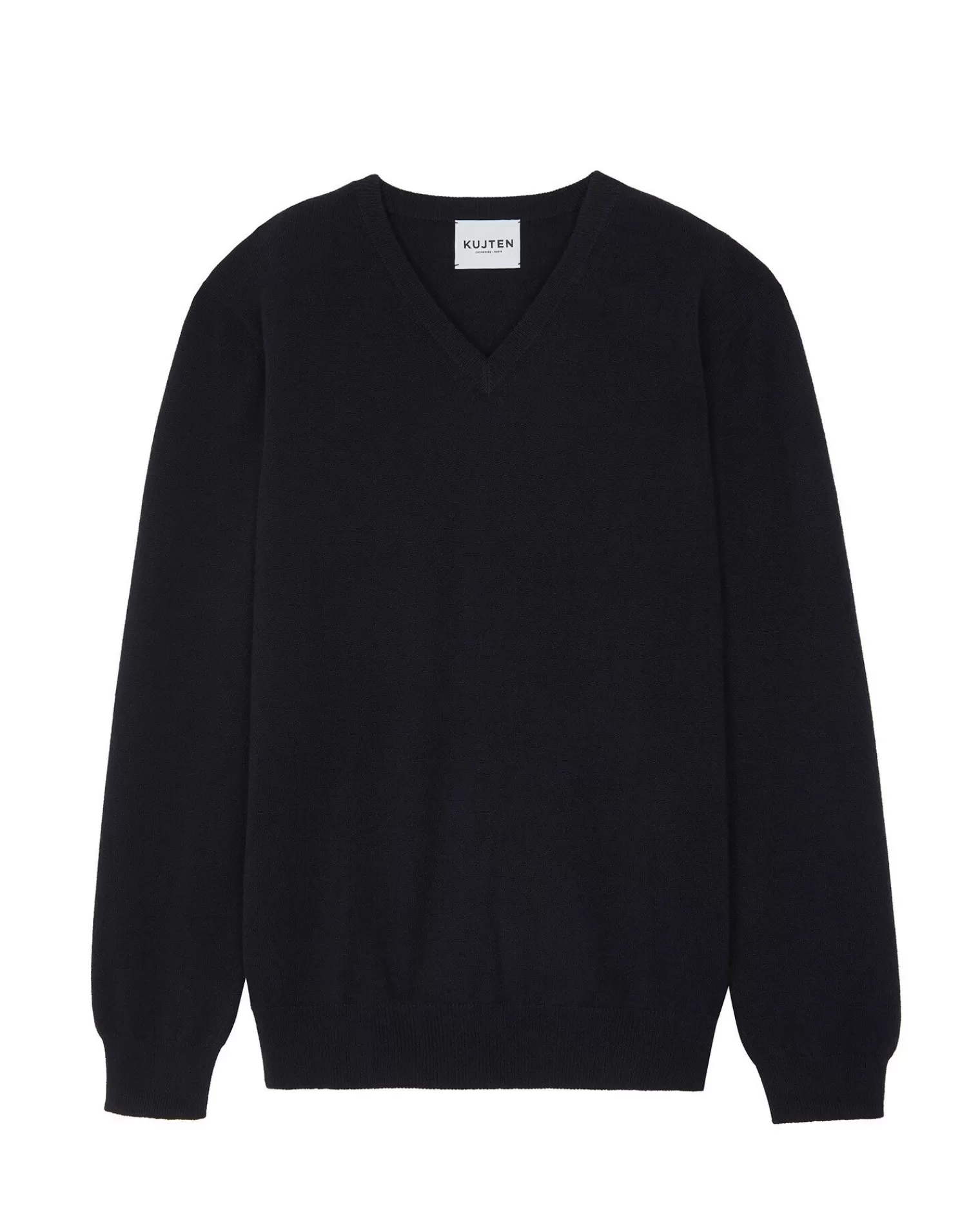 Kujten Sweaters & Sweatshirts>Basic Man V-Neck Cashmere Sweater, 2-Threads Bleu Marine Fonce