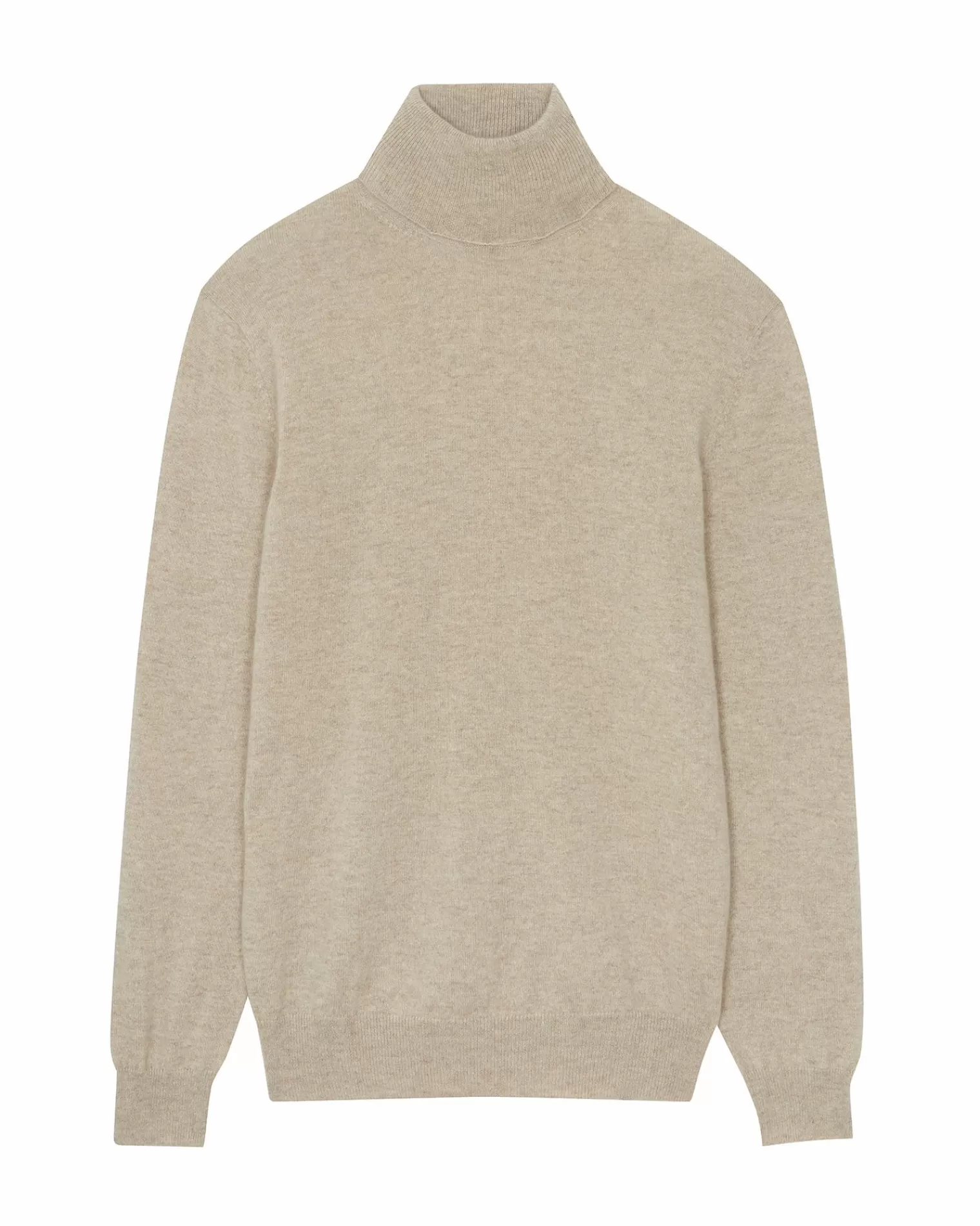 Kujten Sweaters & Sweatshirts>Basic Turtleneck Man Cashmere Sweater Beige Chine