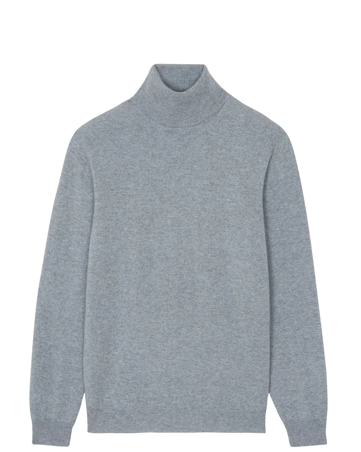 Kujten Sweaters & Sweatshirts>Basic Turtleneck Man Cashmere Sweater Gris Chine