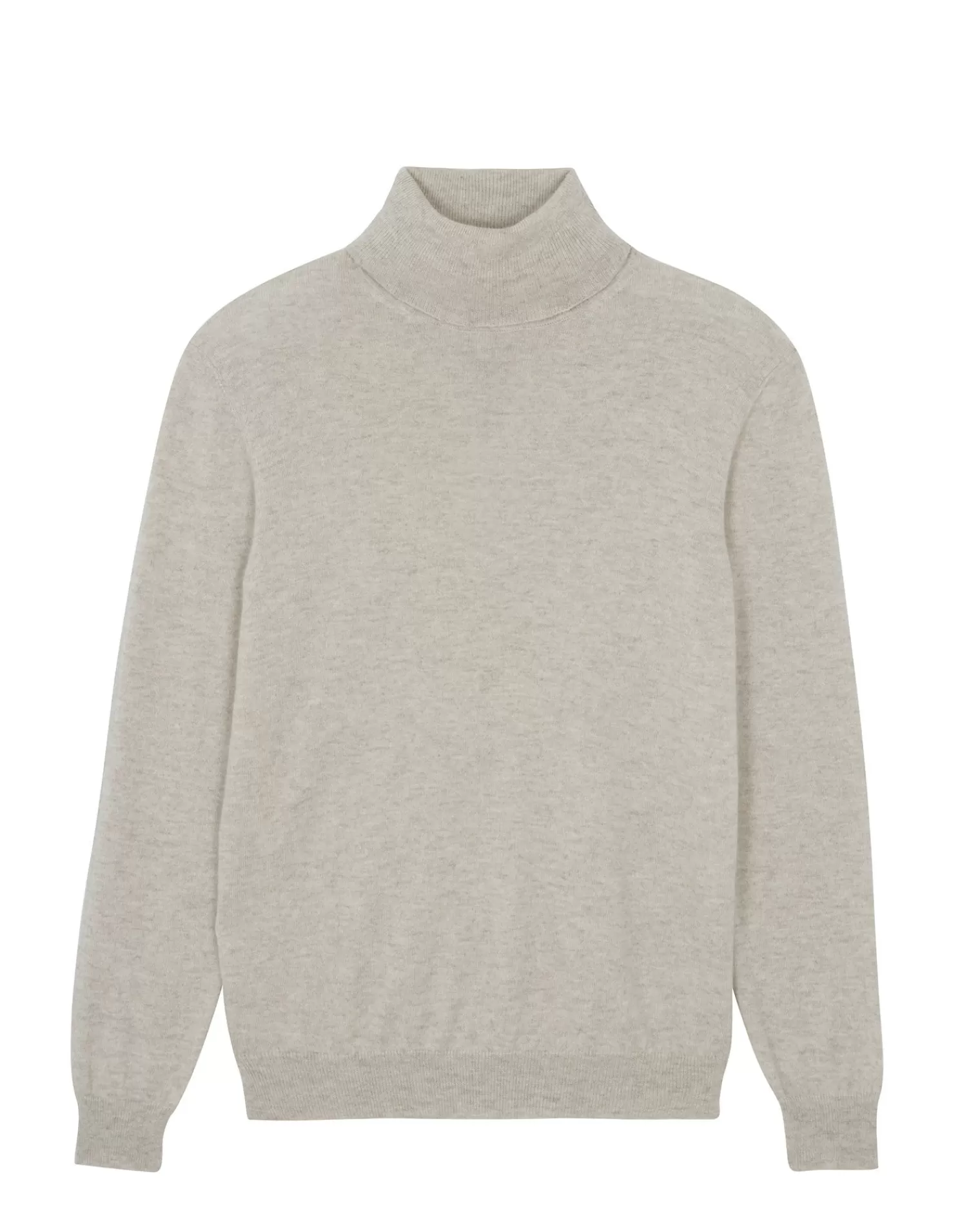 Kujten Sweaters & Sweatshirts>Basic Turtleneck Man Cashmere Sweater, 2-Threads Avoine