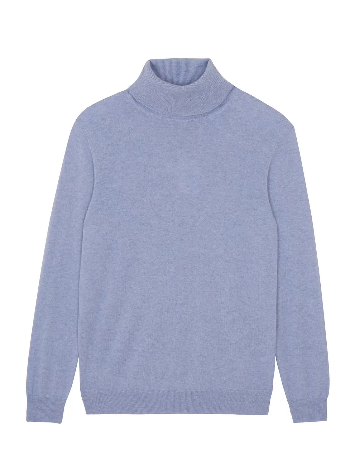 Kujten Sweaters & Sweatshirts>Basic Turtleneck Man Cashmere Sweater, 2-Threads Bleu Jeans