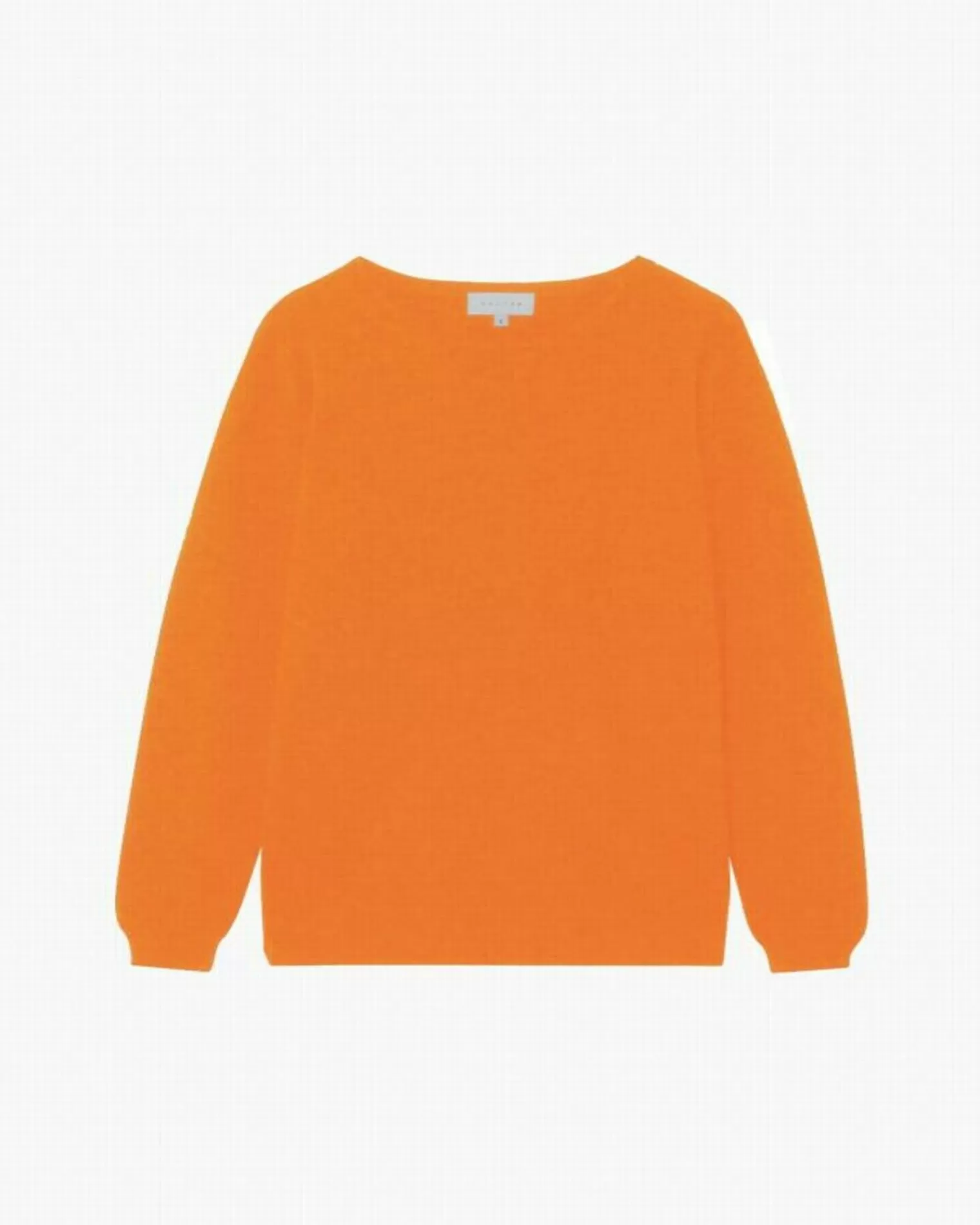 Kujten Sweaters & Sweatshirts>Basic Woman Round Neck Cashmere Sweater Orange