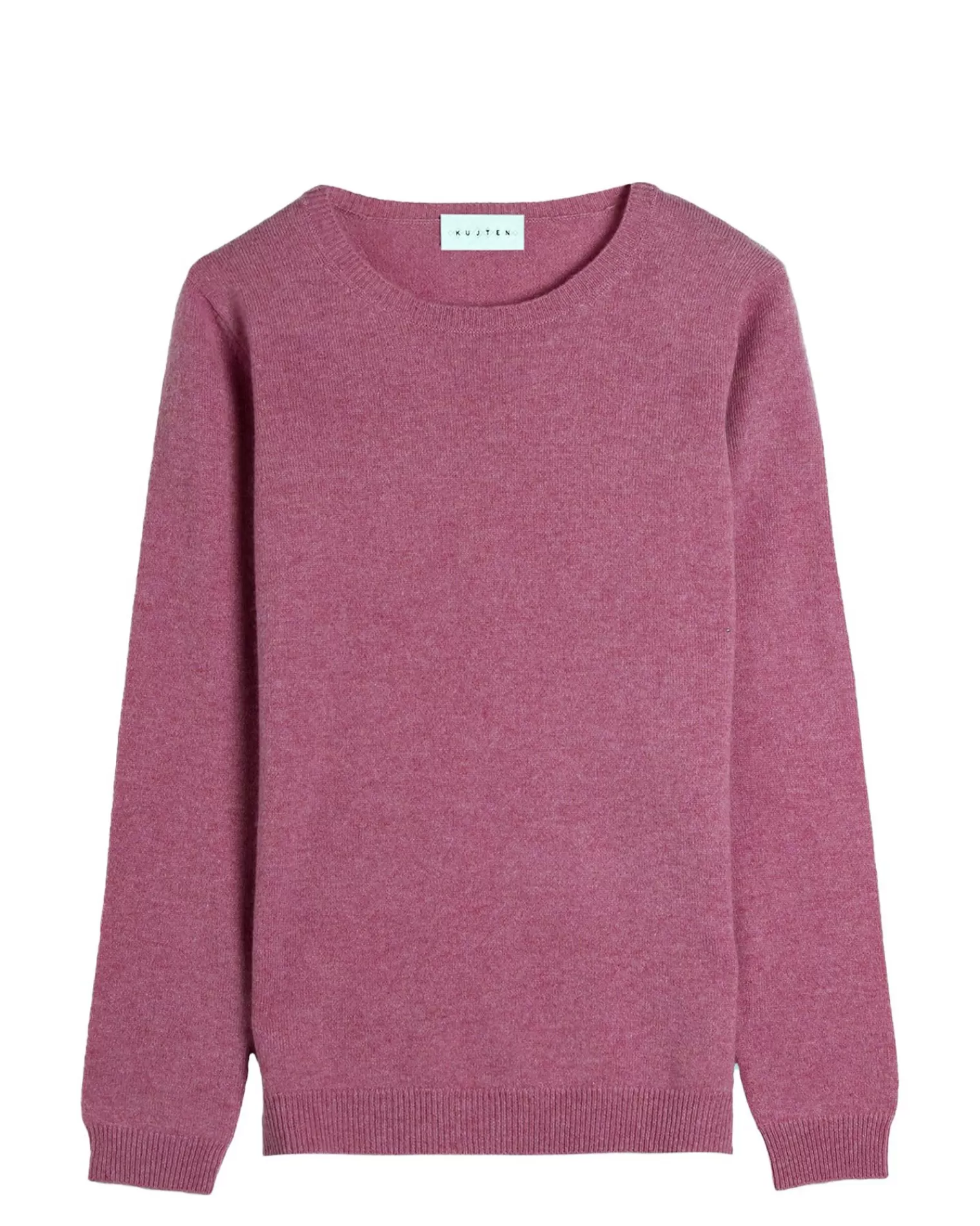 Kujten Sweaters & Sweatshirts>Basic Woman Round Neck Cashmere Sweater Rose