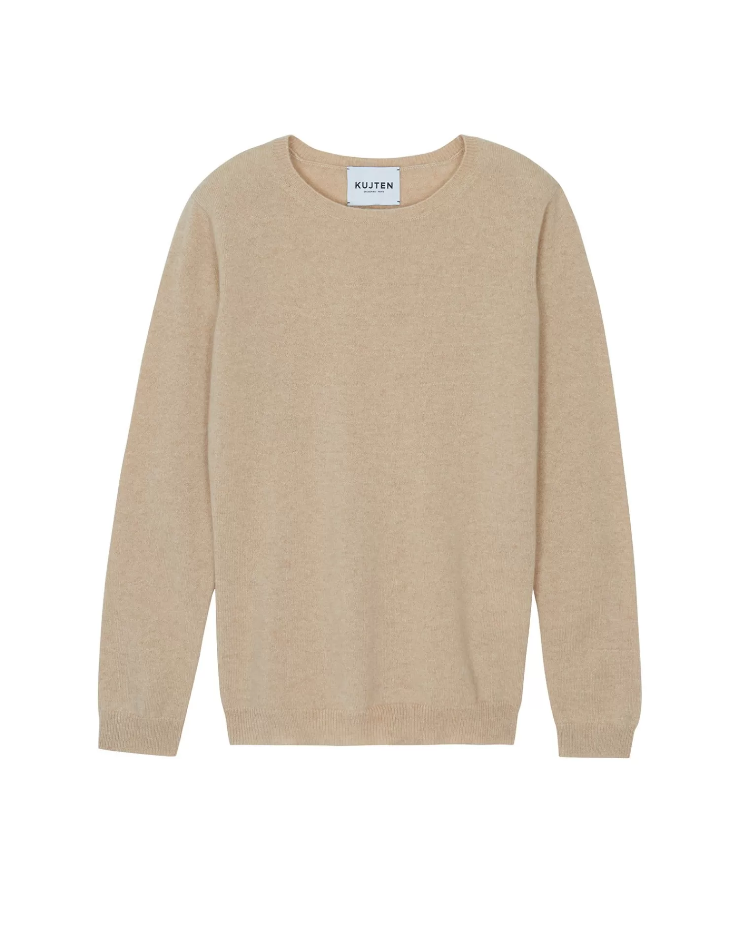 Kujten Sweaters & Sweatshirts>Basic Woman Round Neck Cashmere Sweater, 2-Threads Organique