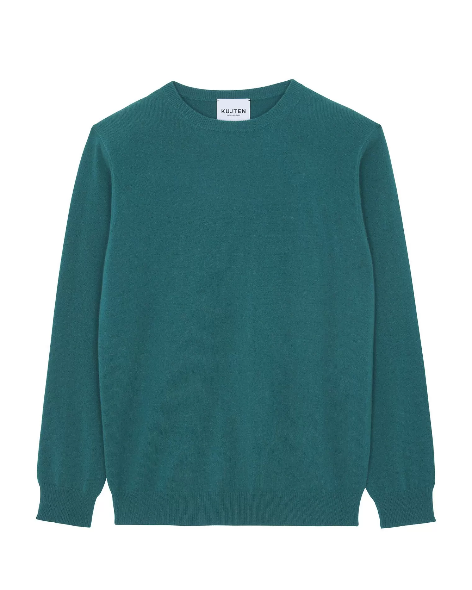 Kujten Sweaters & Sweatshirts>Basic Women Round Neck Cashmere Sweater, 2-Threads Vert Perroquet