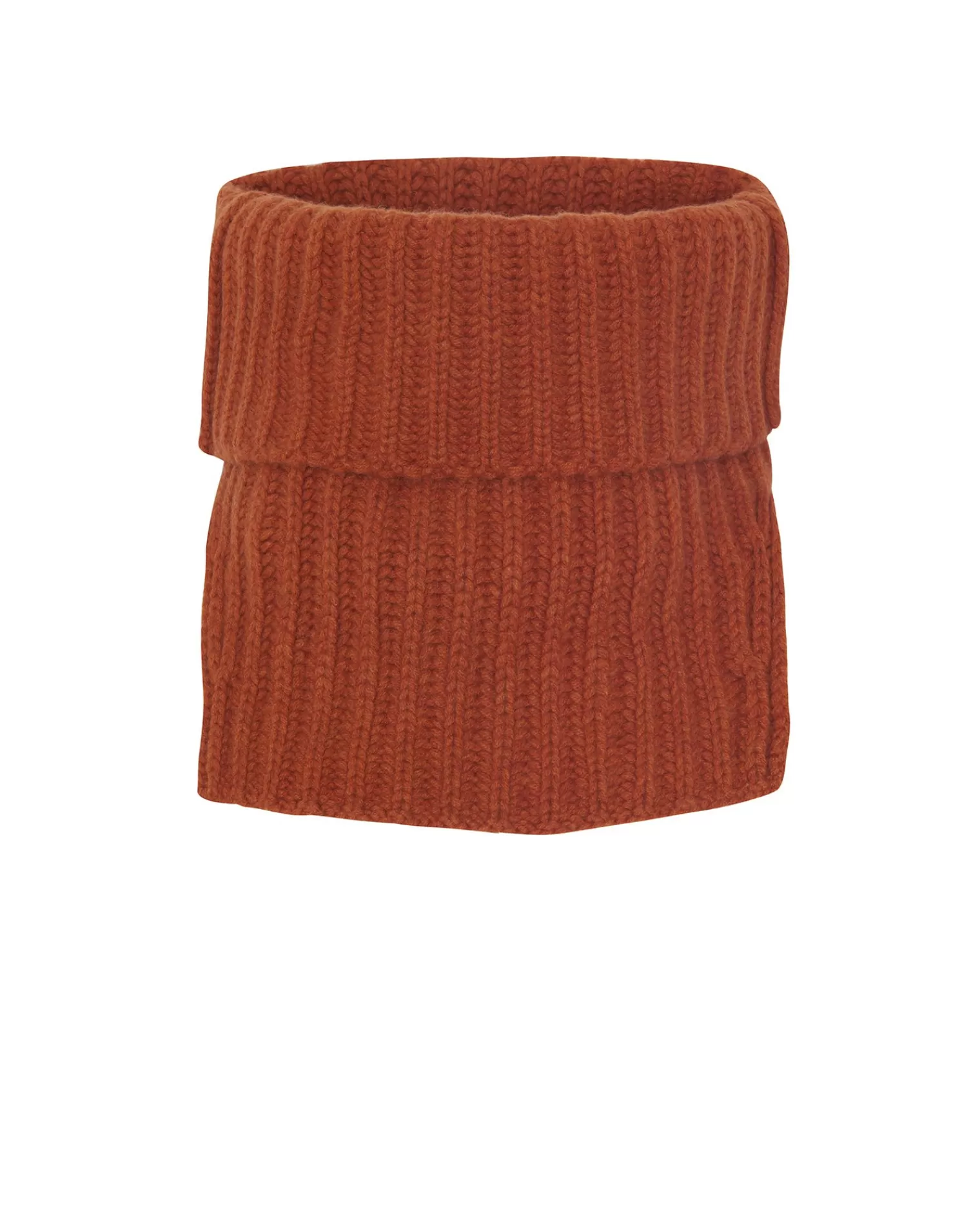 Kujten Scarves & Snoods>Cardigan Stitch Cashmere Snood, 16-Thread Orange Brule