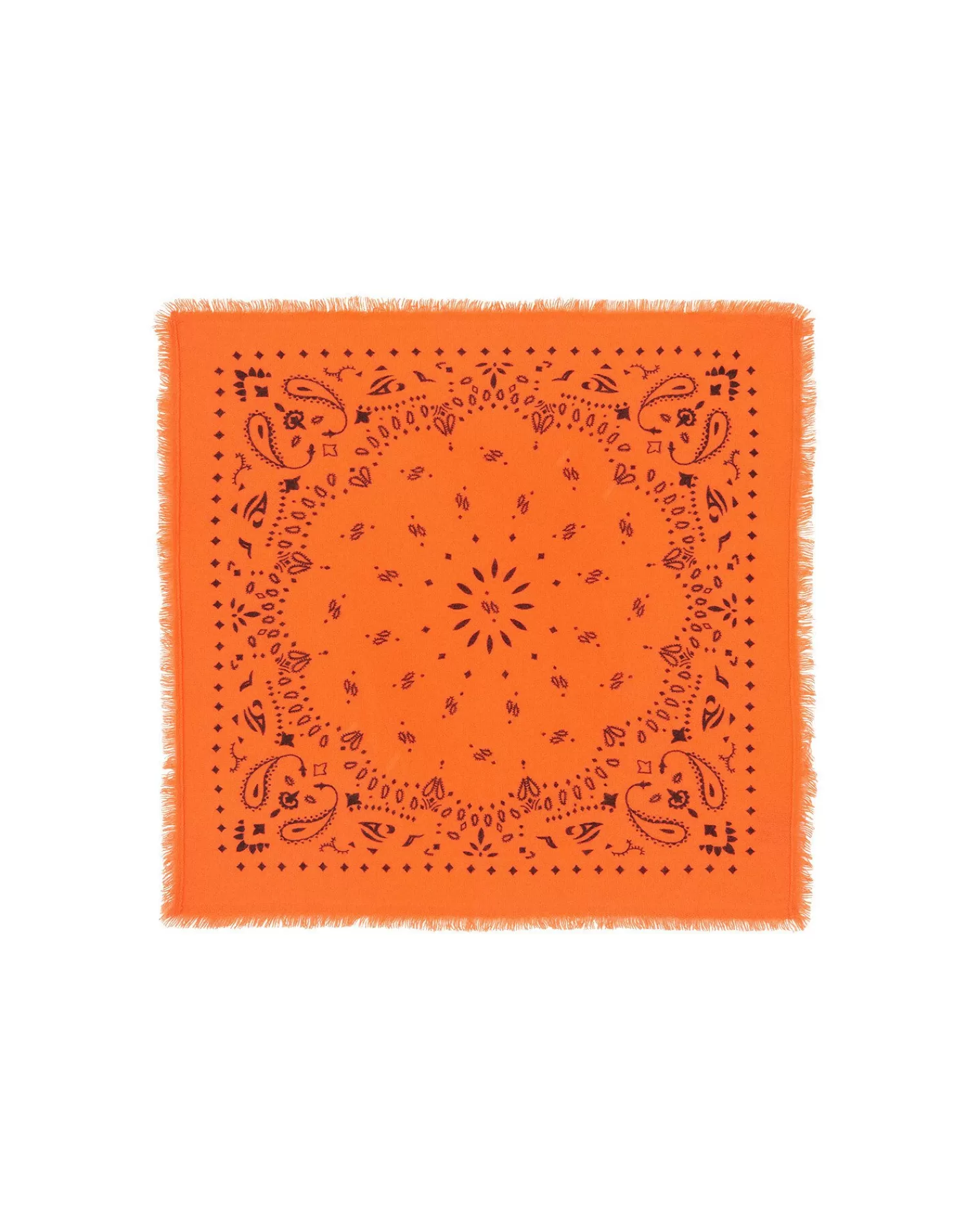 Kujten Scarves & Snoods>Cashmere Bandana Orange Fluo