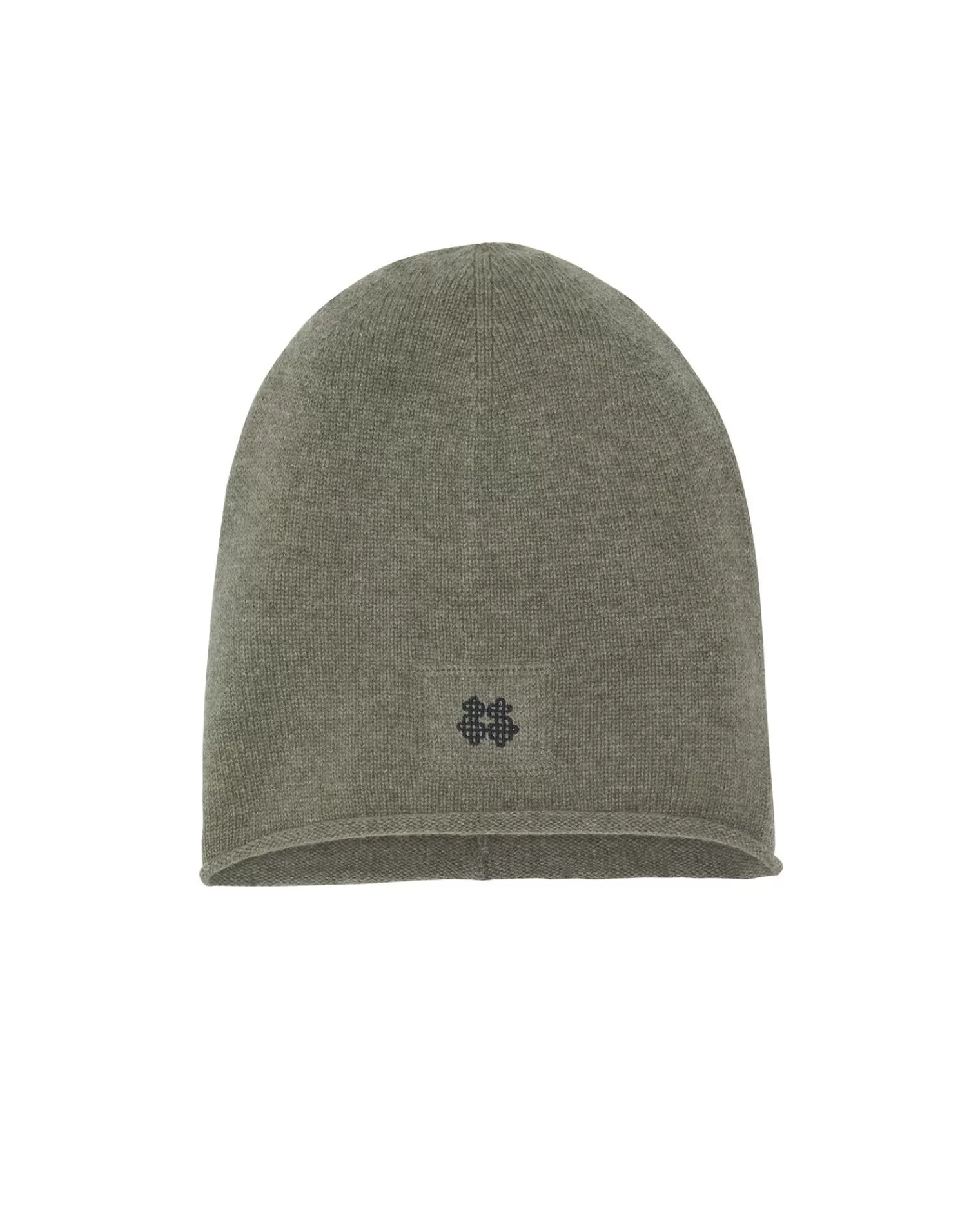 Kujten Hats & Headbands>Cashmere Beanie With Rollers, 4-Threads Kaki Chine