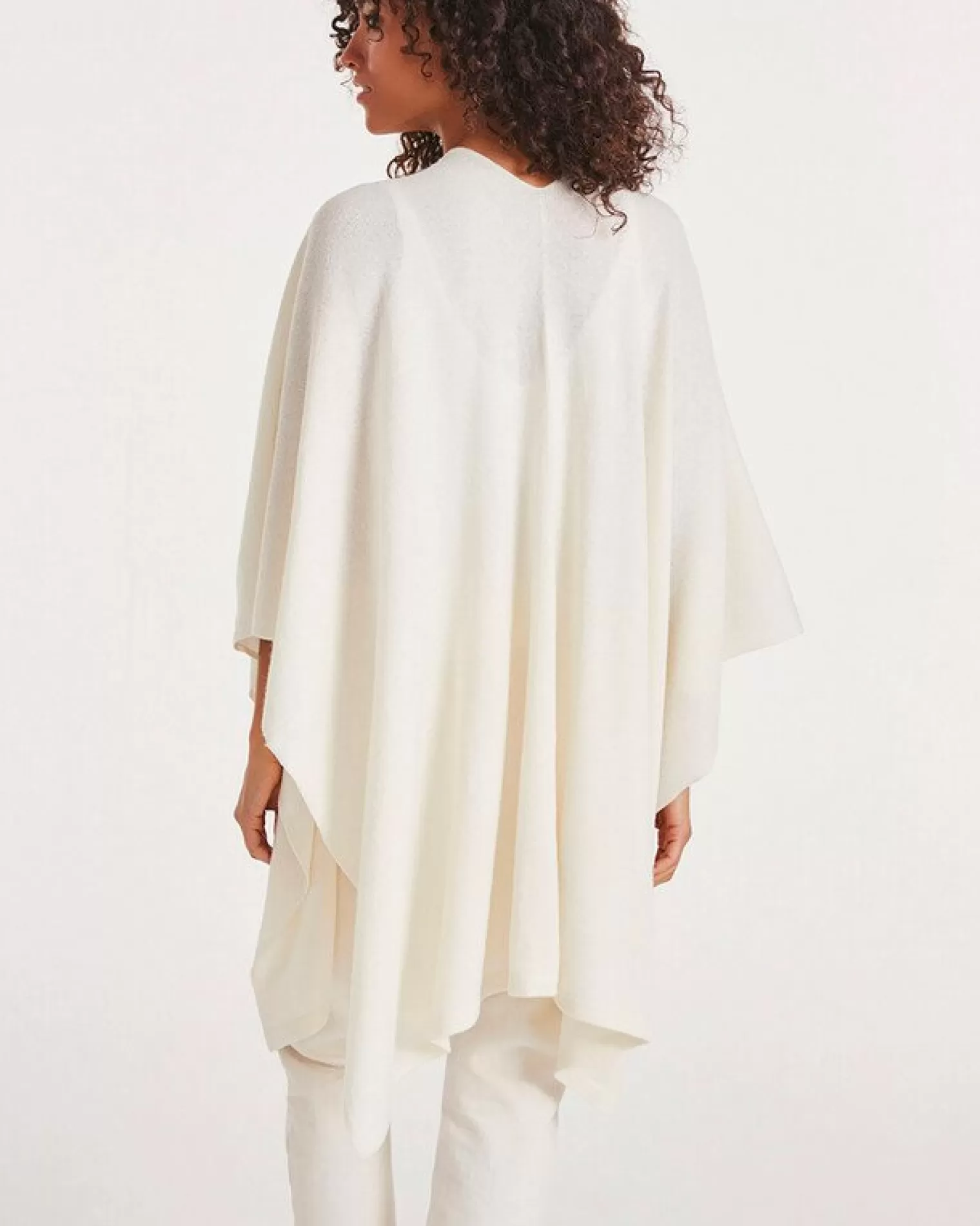 Kujten Capes & Ponchos>Cashmere Cape, 2-Threads Blanc