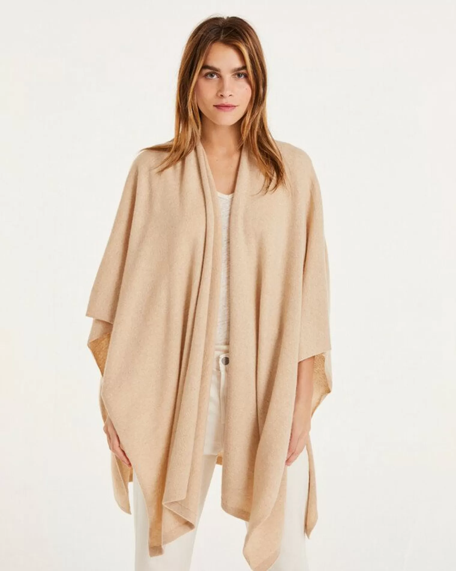 Kujten Capes & Ponchos>Cashmere Cape, 2-Threads Organique