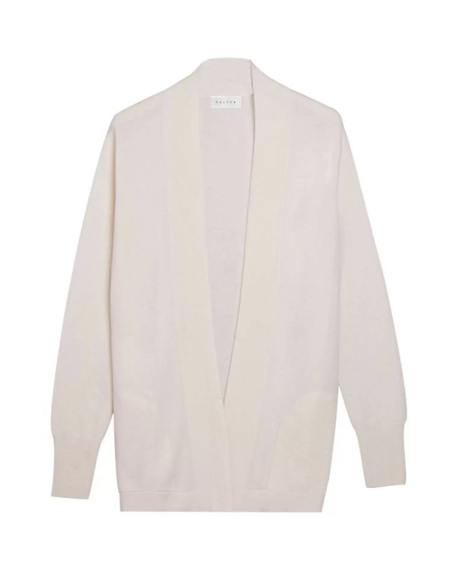 Kujten Jackets & Vests>Cashmere Cardigan Long Kimono Collar Blanc