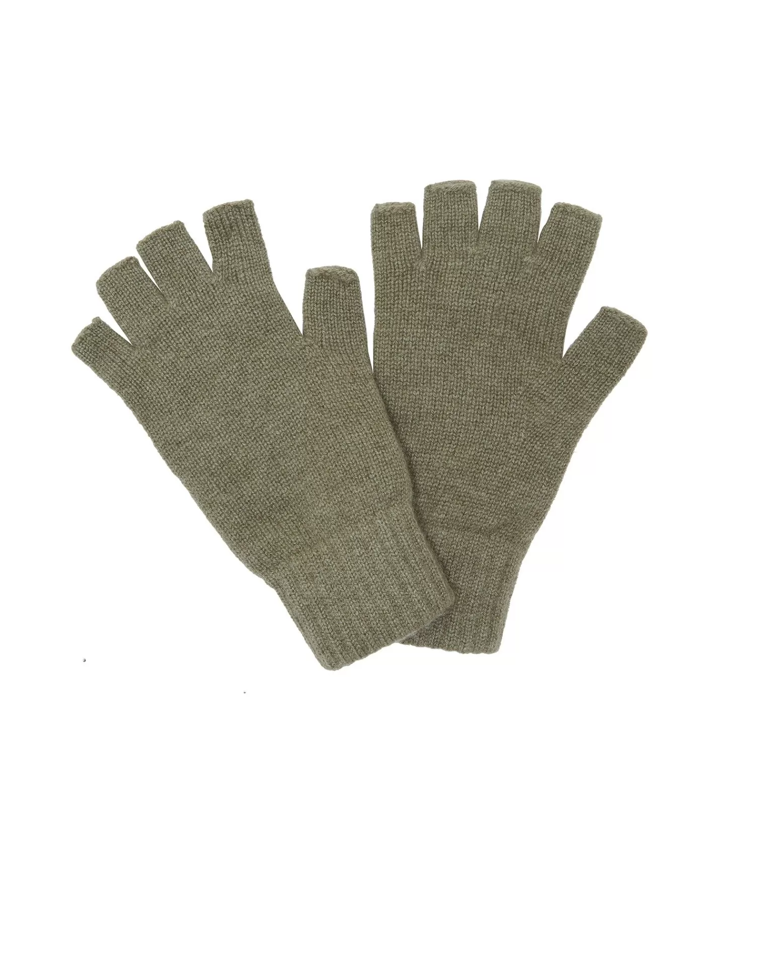 Kujten Gloves & Mittens>Cashmere Finger Mittens, 4-Threads Kaki Chine