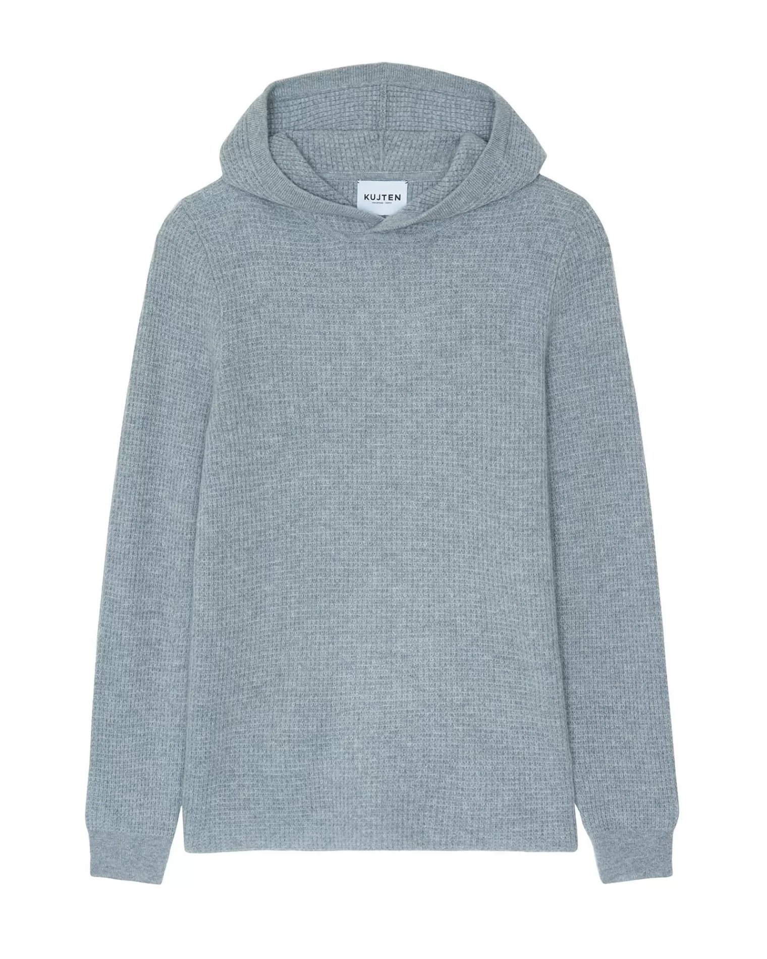 Kujten Hoodies>Cashmere Hoodie Gris Chine