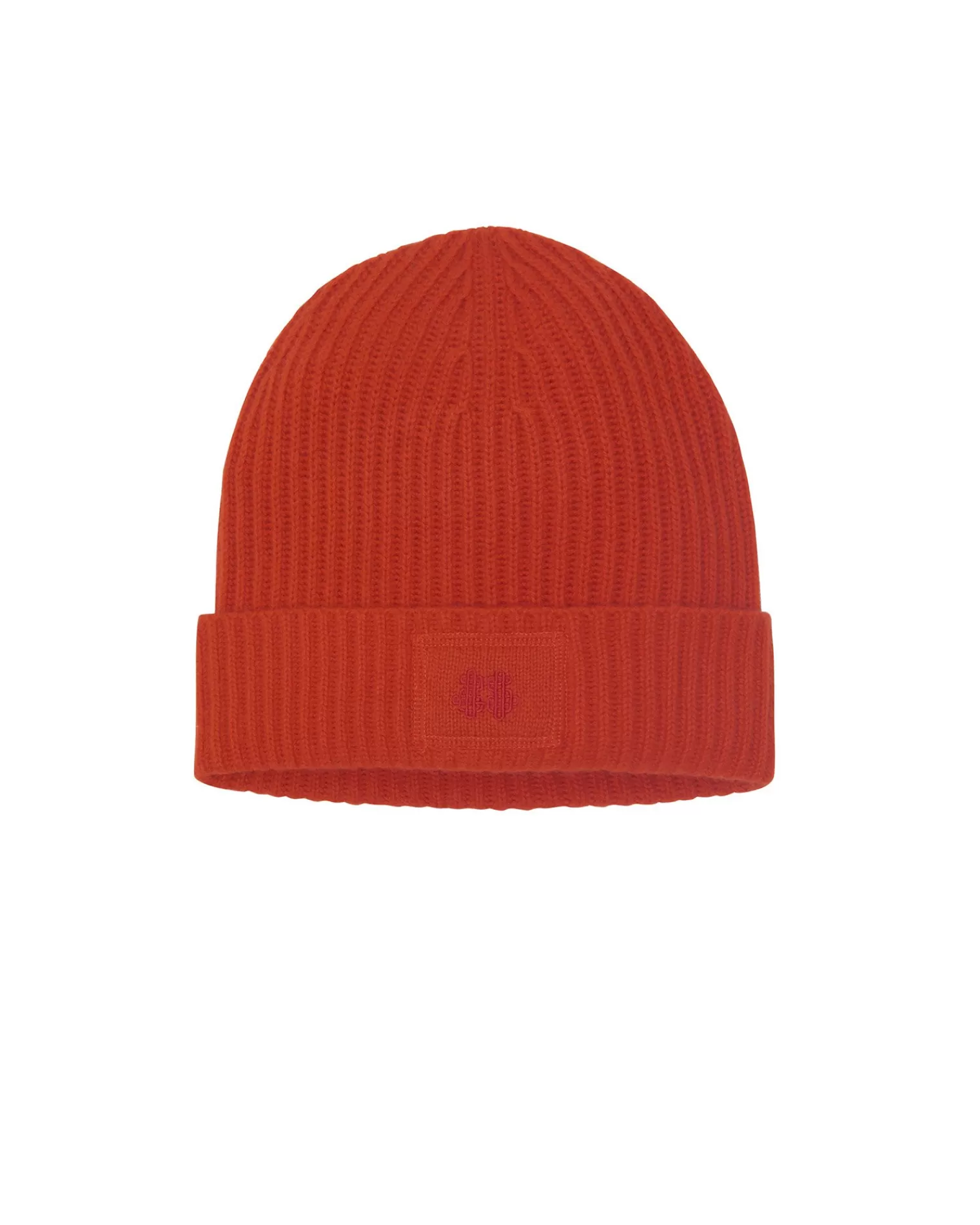 Kujten Hats & Headbands>Cashmere Logo Hat, 6-Threads Orange Rosso