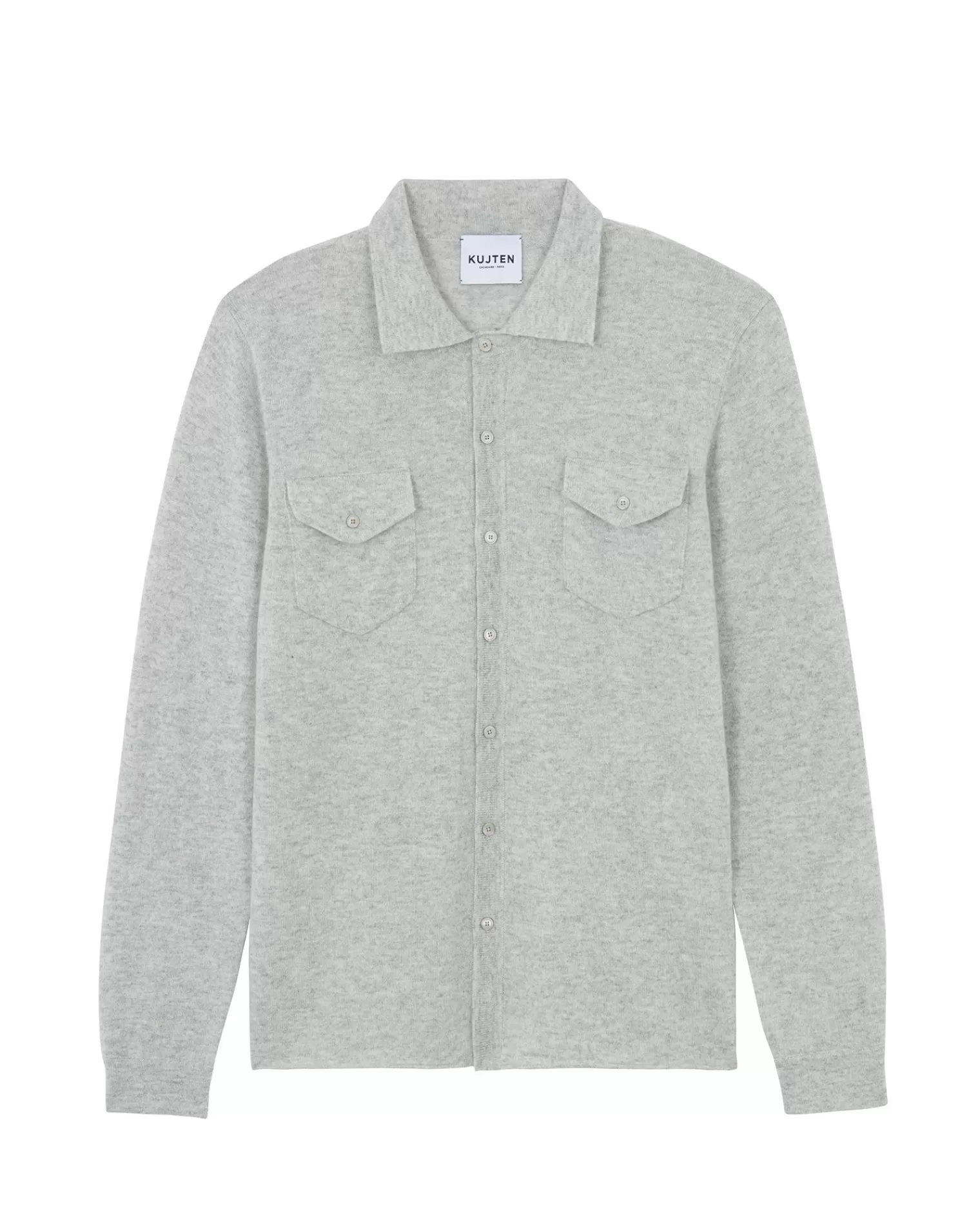 Kujten Jackets & Vests>Cashmere Long Sleeves Cardigan Gris Bouleau