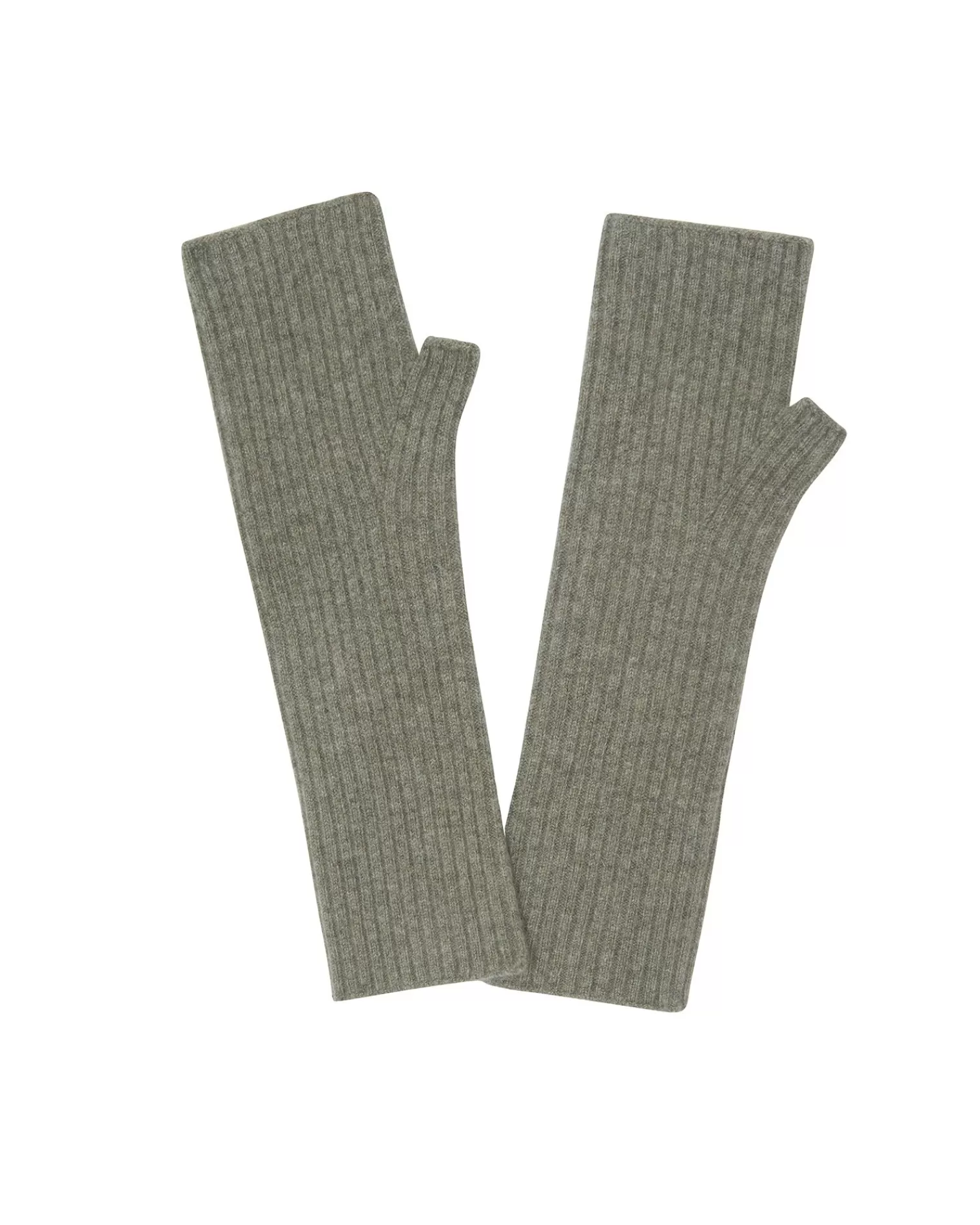 Kujten Gloves & Mittens>Cashmere Mittens, 2-Threads Kaki Chine