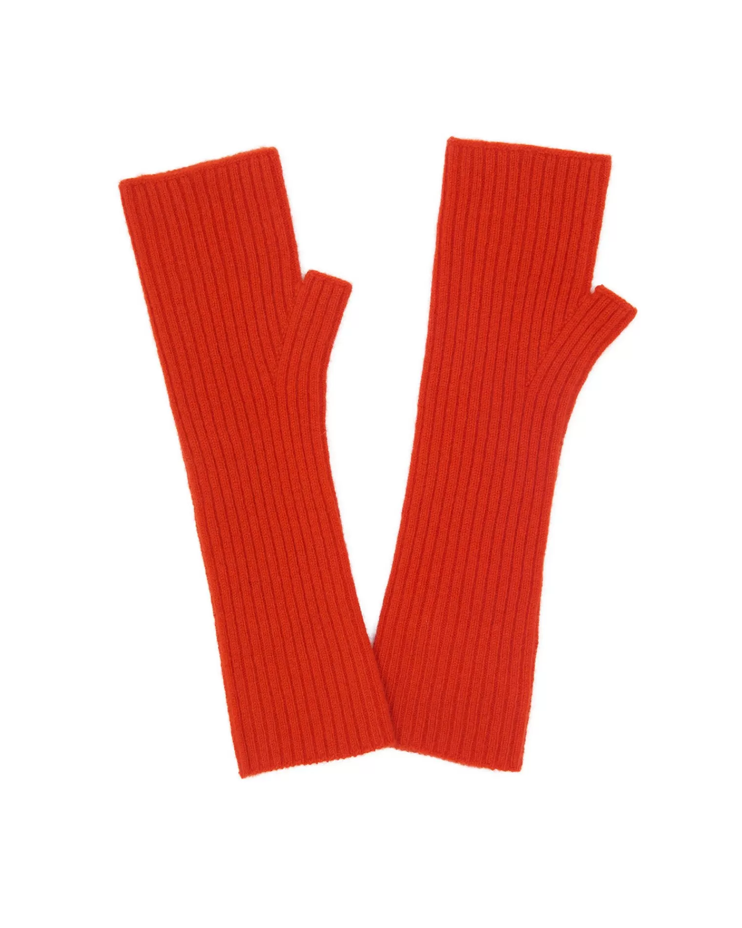 Kujten Gloves & Mittens>Cashmere Mittens, 2-Threads Orange Rosso