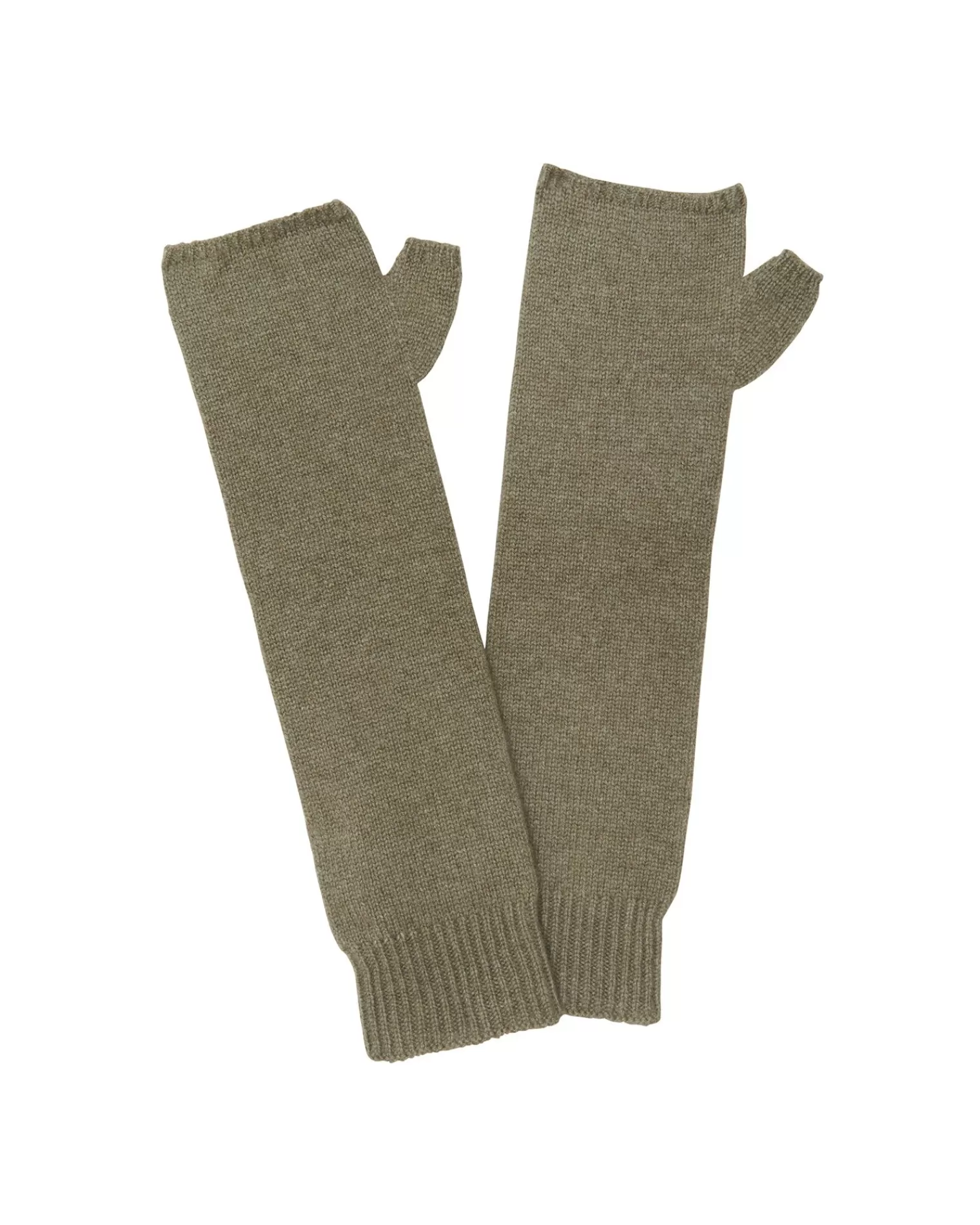 Kujten Gloves & Mittens>Cashmere Mittens, 4-Threads Kaki Chine