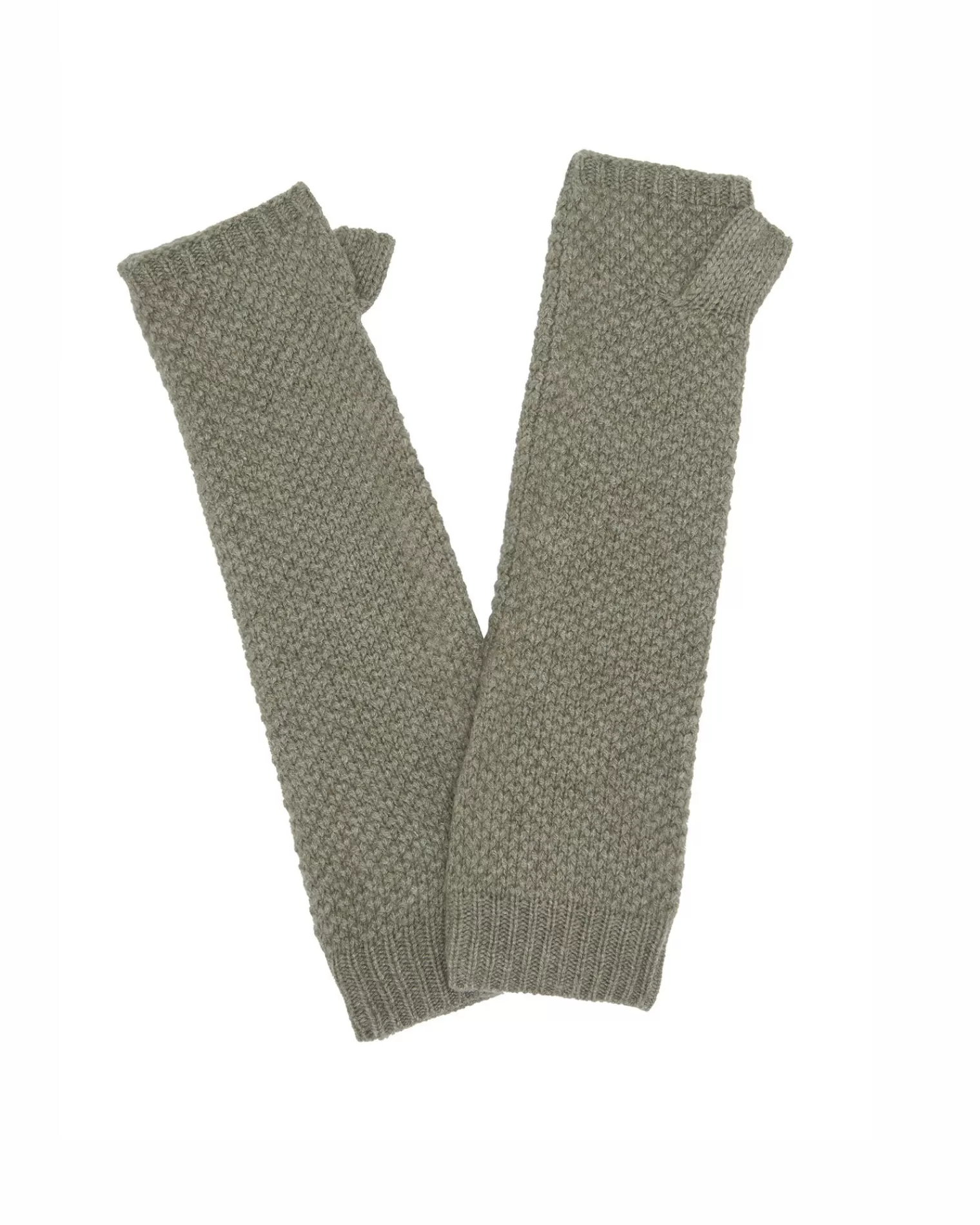 Kujten Gloves & Mittens>Cashmere Mittens, 6-Threads Kaki Chine