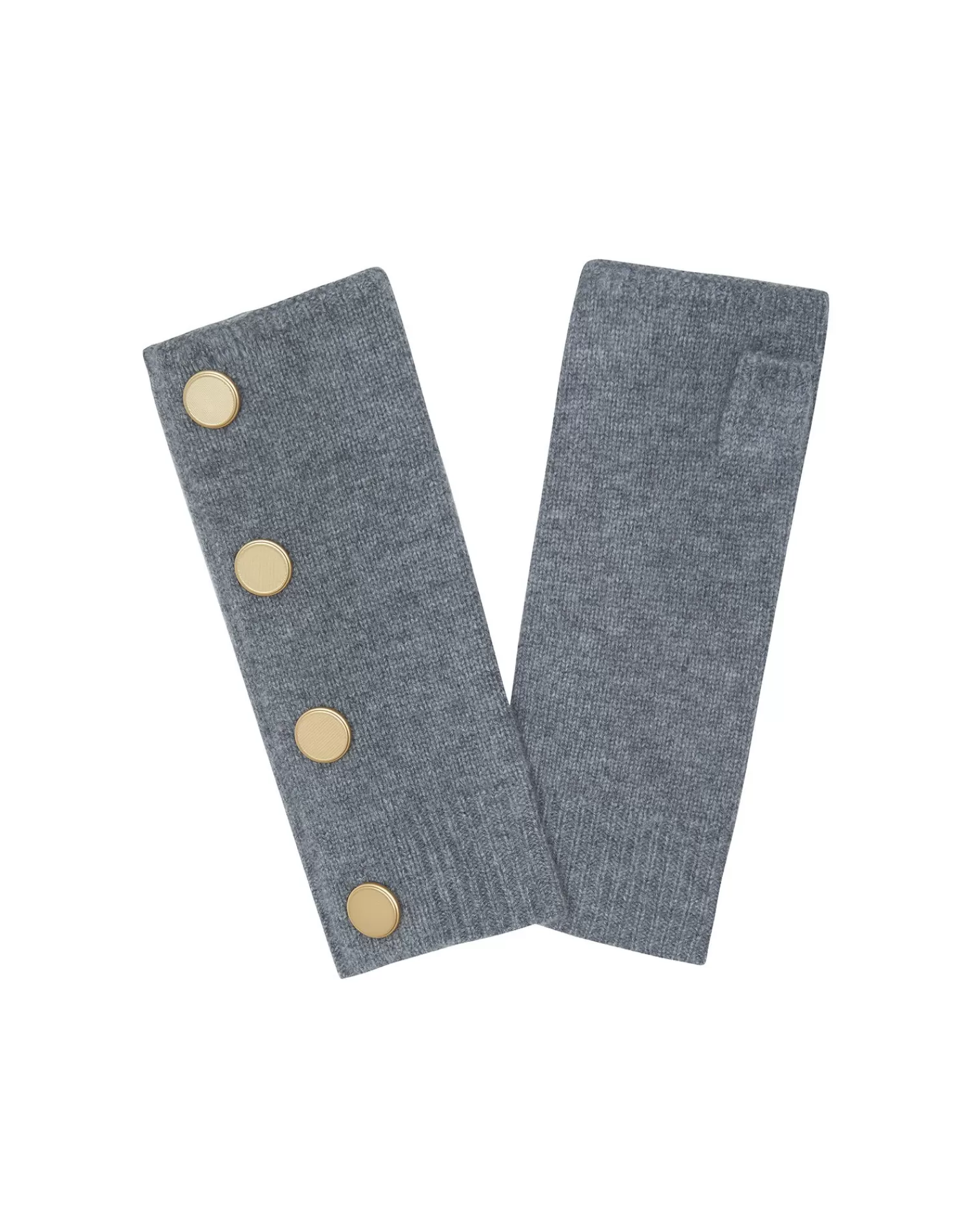 Kujten Gloves & Mittens>Cashmere Mittens With Buttons, 4-Threads Gris Flanelle