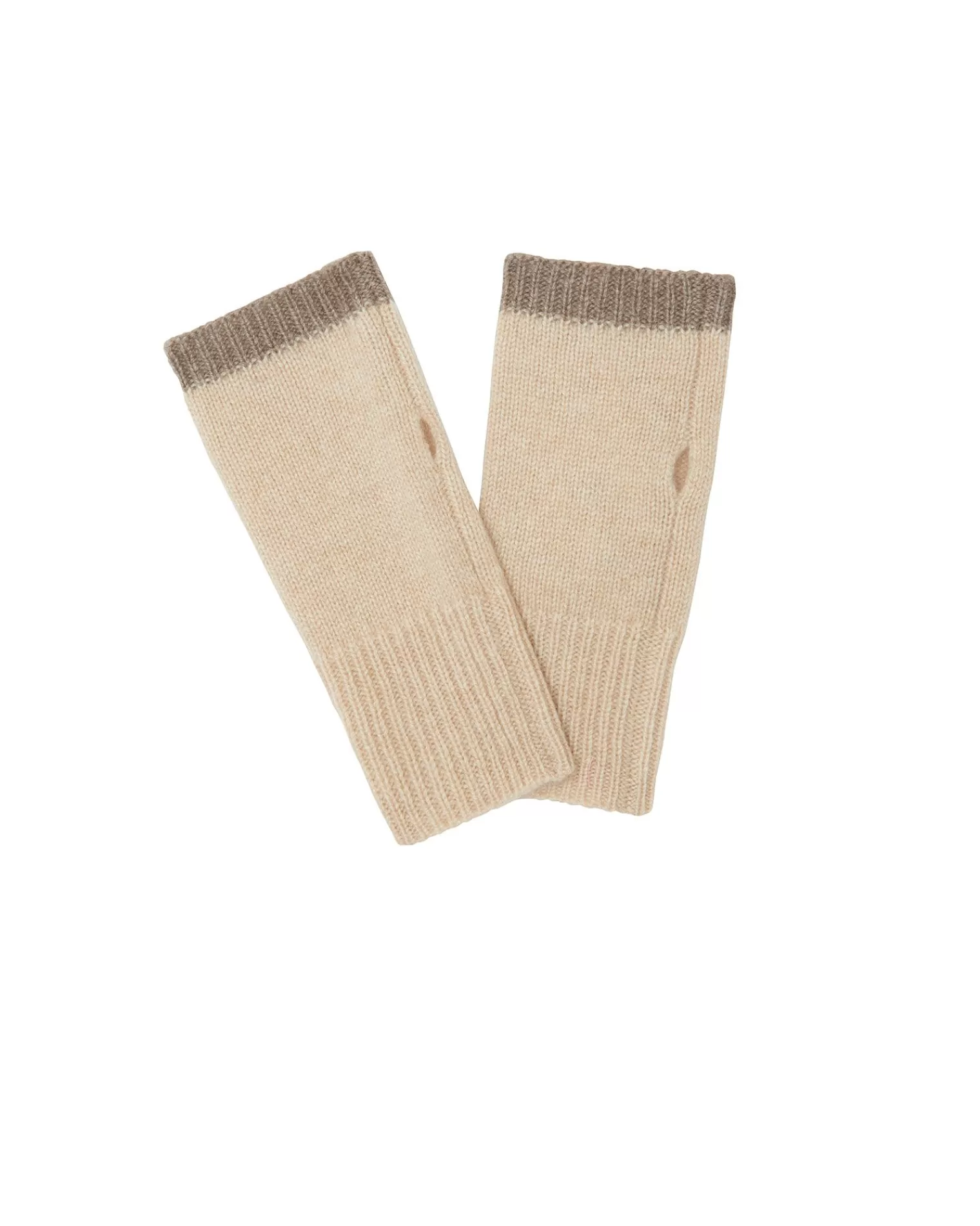 Kujten Gloves & Mittens>Cashmere Mittens With Contrasting Edge Organique