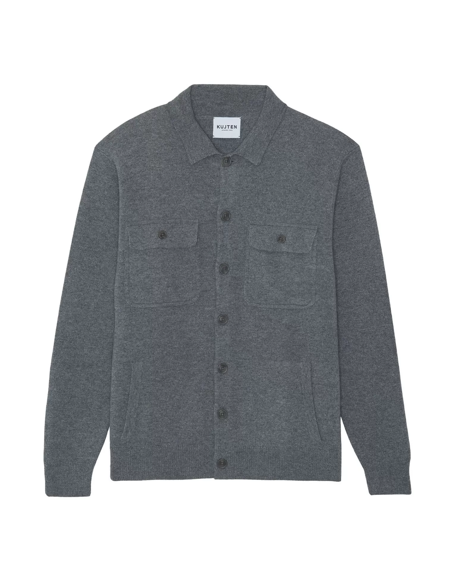 Kujten Jackets & Vests>Cashmere Overshirt Gris Flanelle