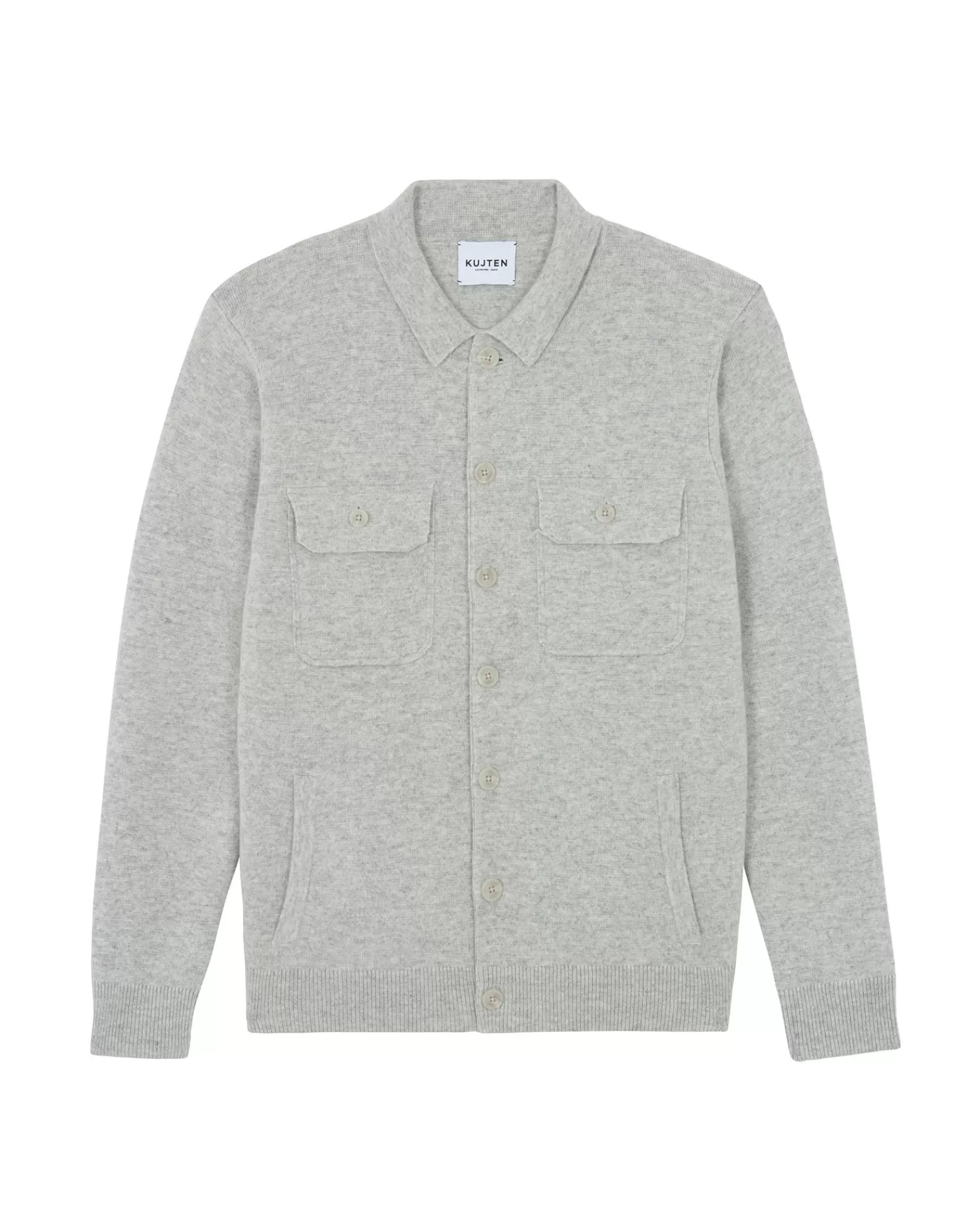 Kujten Jackets & Vests>Cashmere Overshirt Gris Bouleau