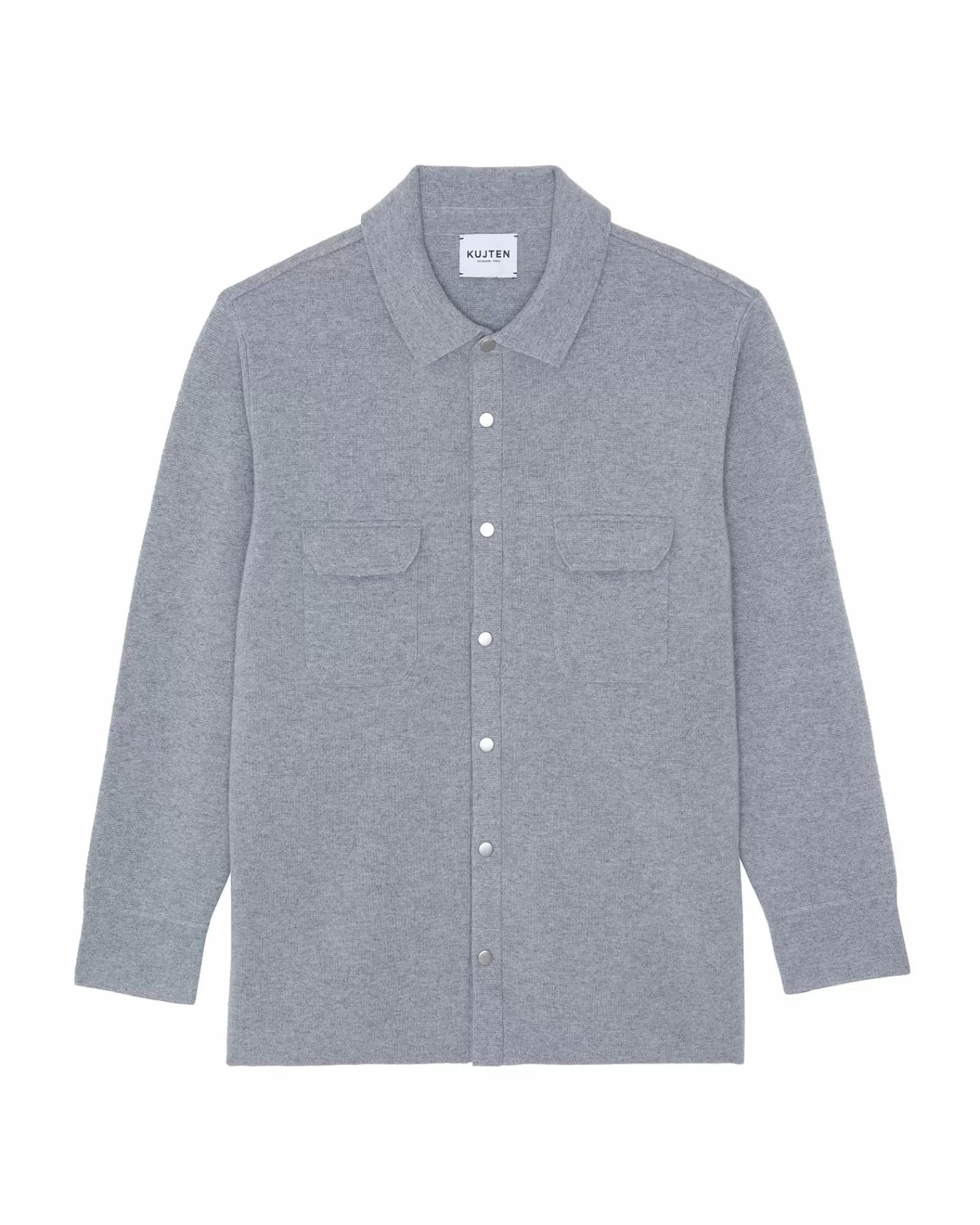 Kujten Jackets & Vests>Cashmere Overshirt Gris Chine