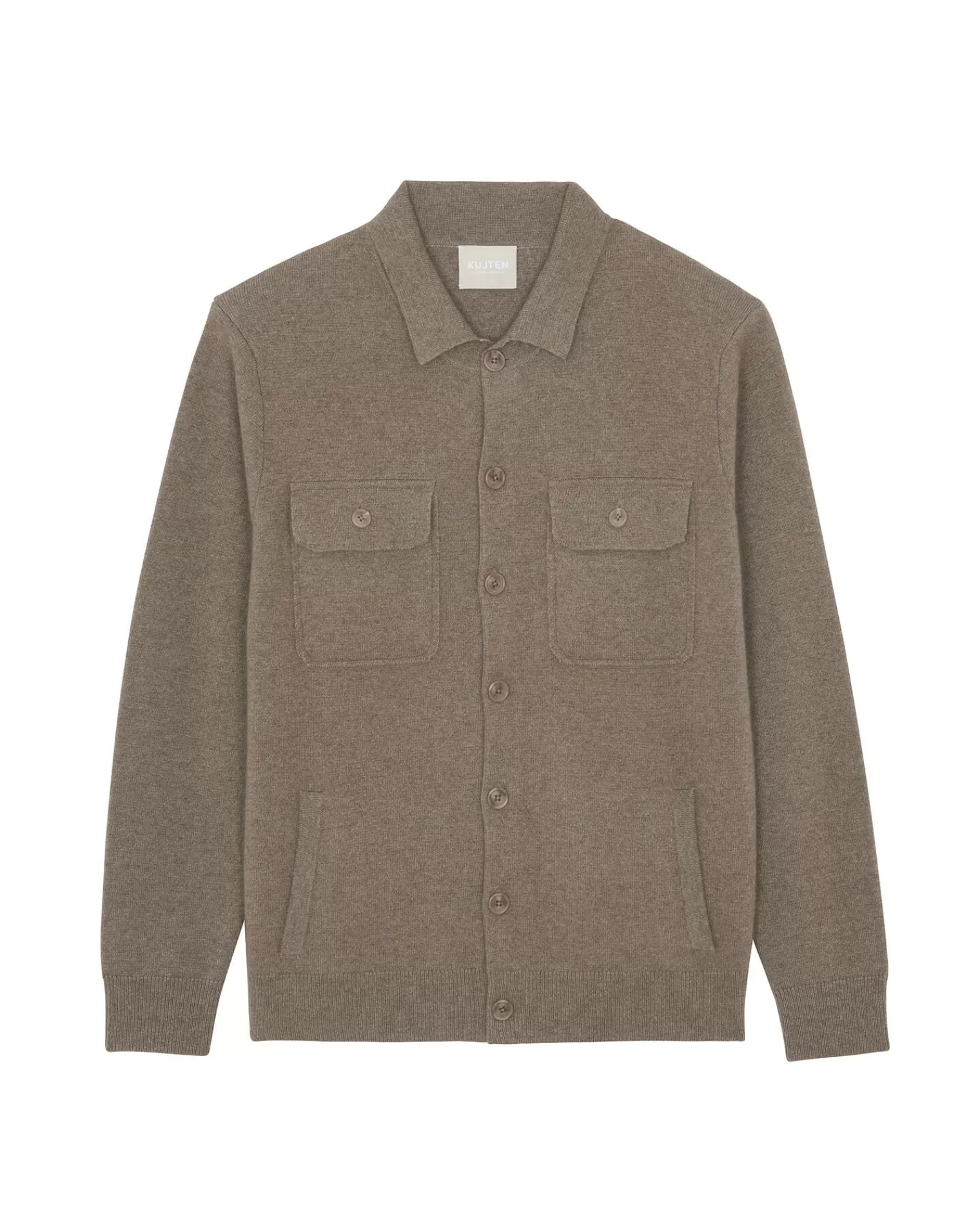 Kujten Jackets & Vests>Cashmere Overshirt, 2-Threads Beige Taupe