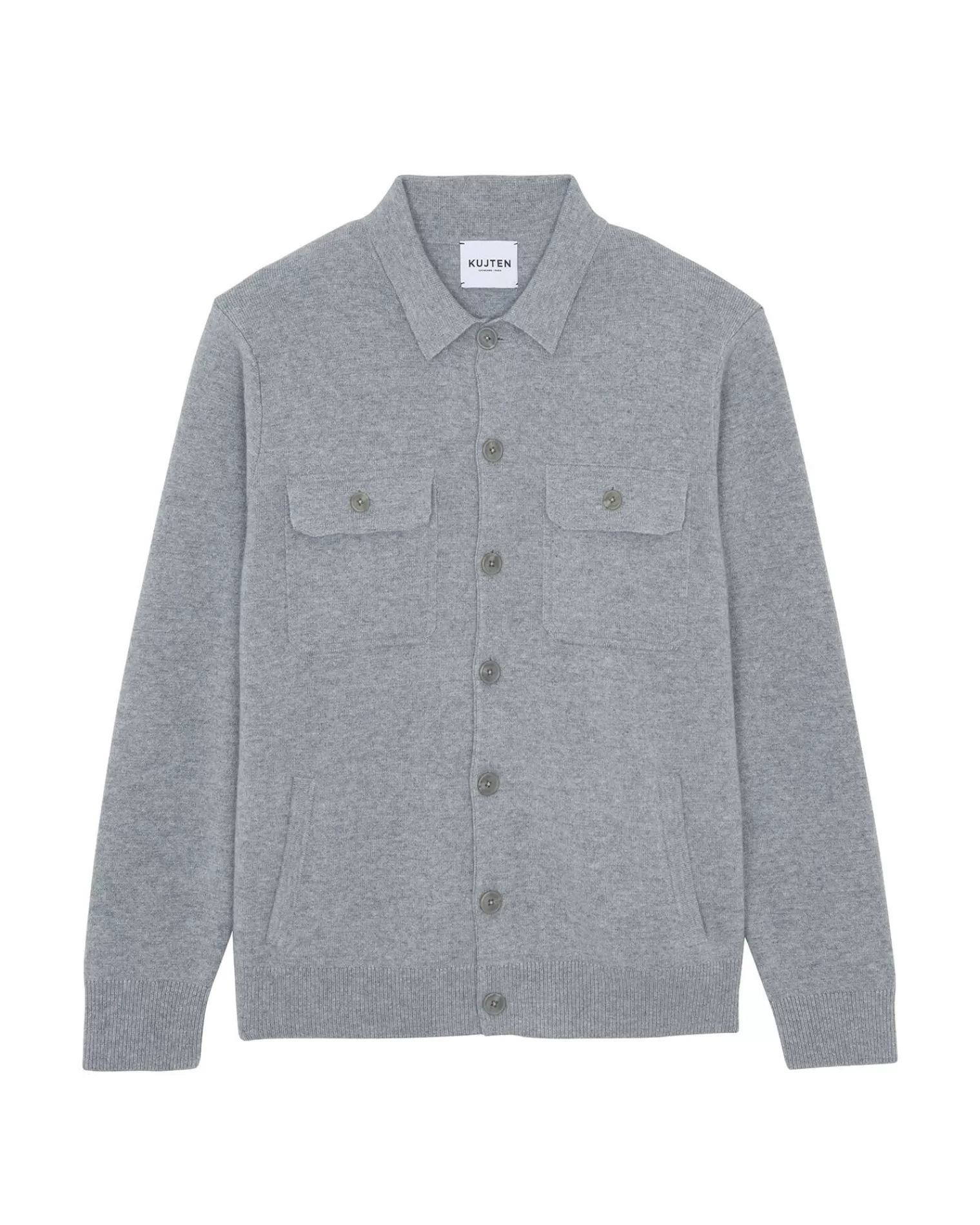 Kujten Jackets & Vests>Cashmere Overshirt, 2-Threads Gris Chine