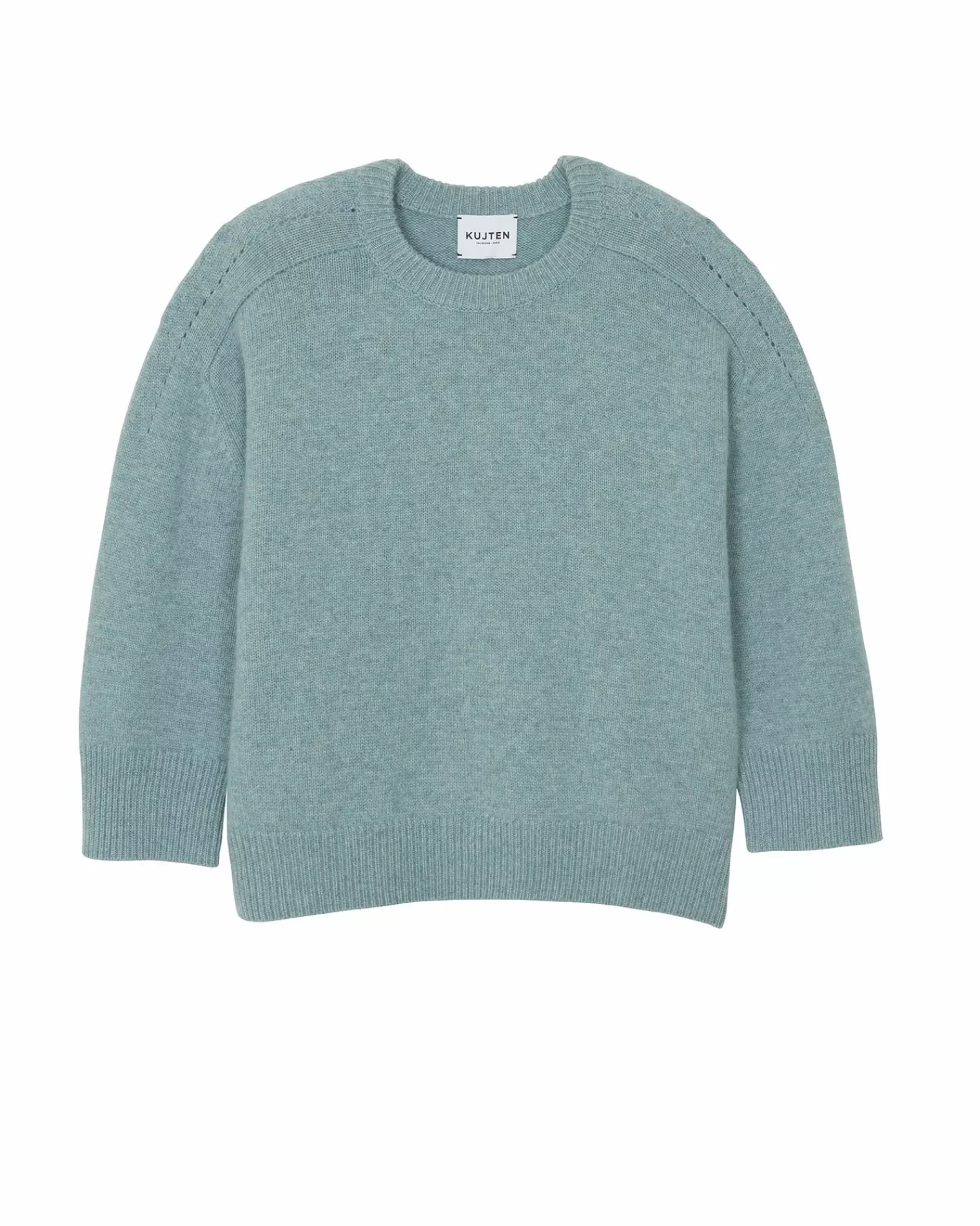 Kujten Sweaters & Sweatshirts>Cashmere Oversized Round Neck Sweater Vert Suzanne