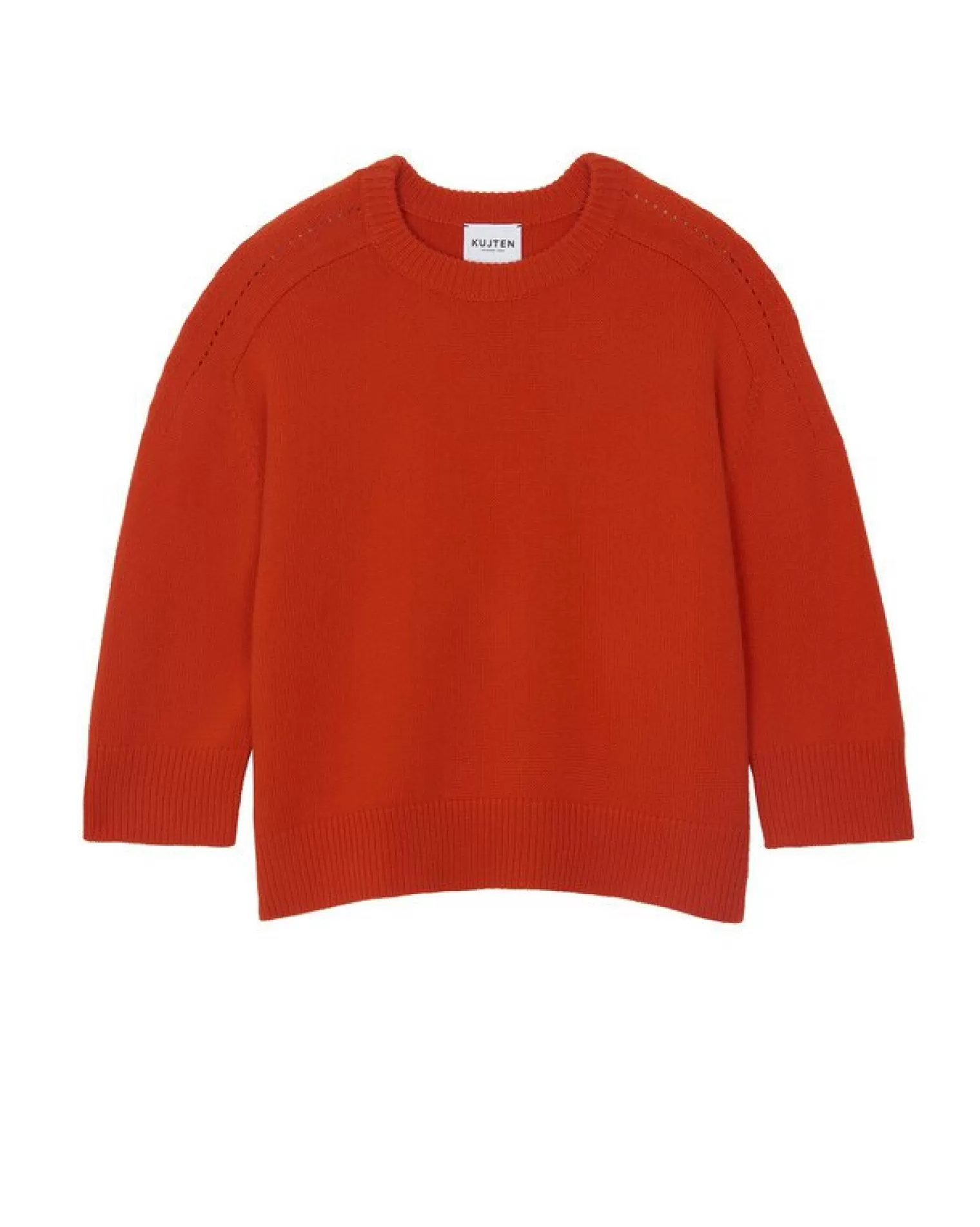 Kujten Sweaters & Sweatshirts>Cashmere Oversized Round Neck Sweater Orange Rosso