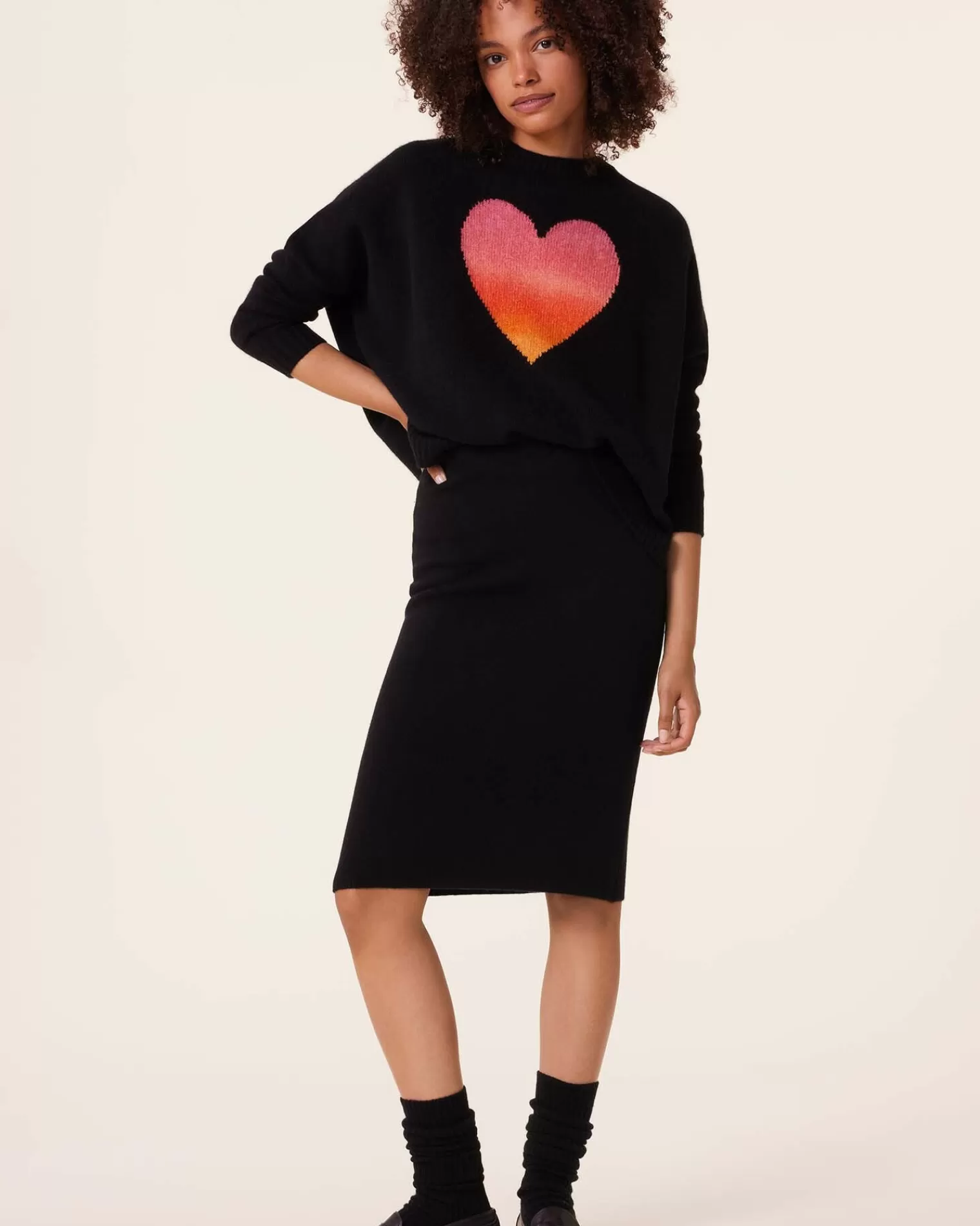 Kujten Dresses & Skirts>Cashmere Pencil Skirt, 2-Threads Noir