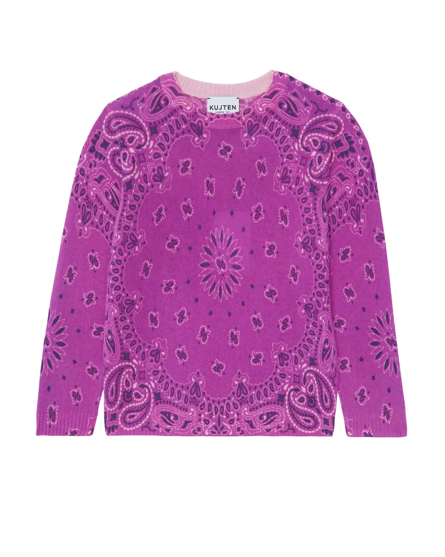 Kujten Sweaters>Cashmere Round Neck Long Sleeves Sweater Violet India