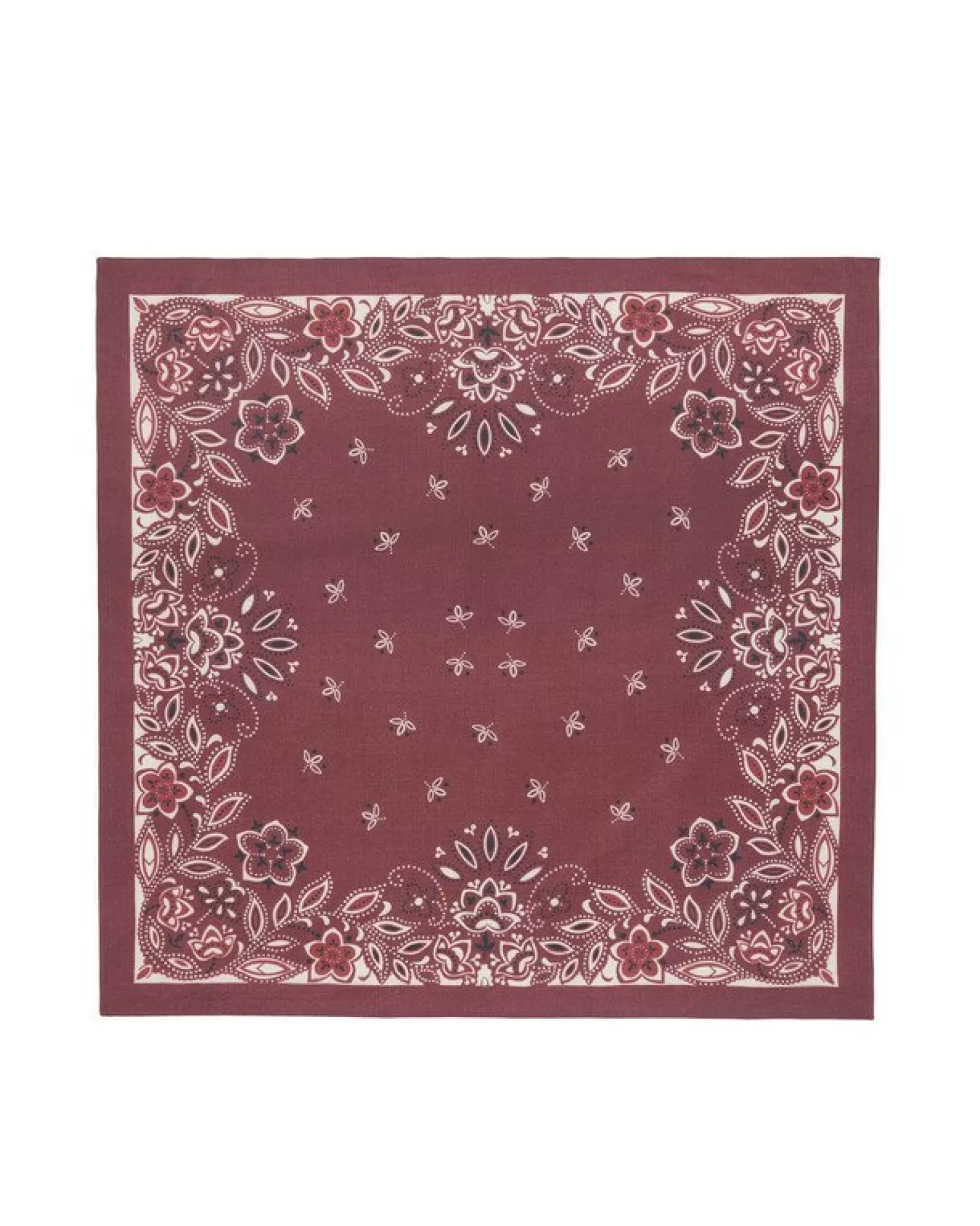 Kujten Bandanas>Cashmere Silk Bandana Bordeaux