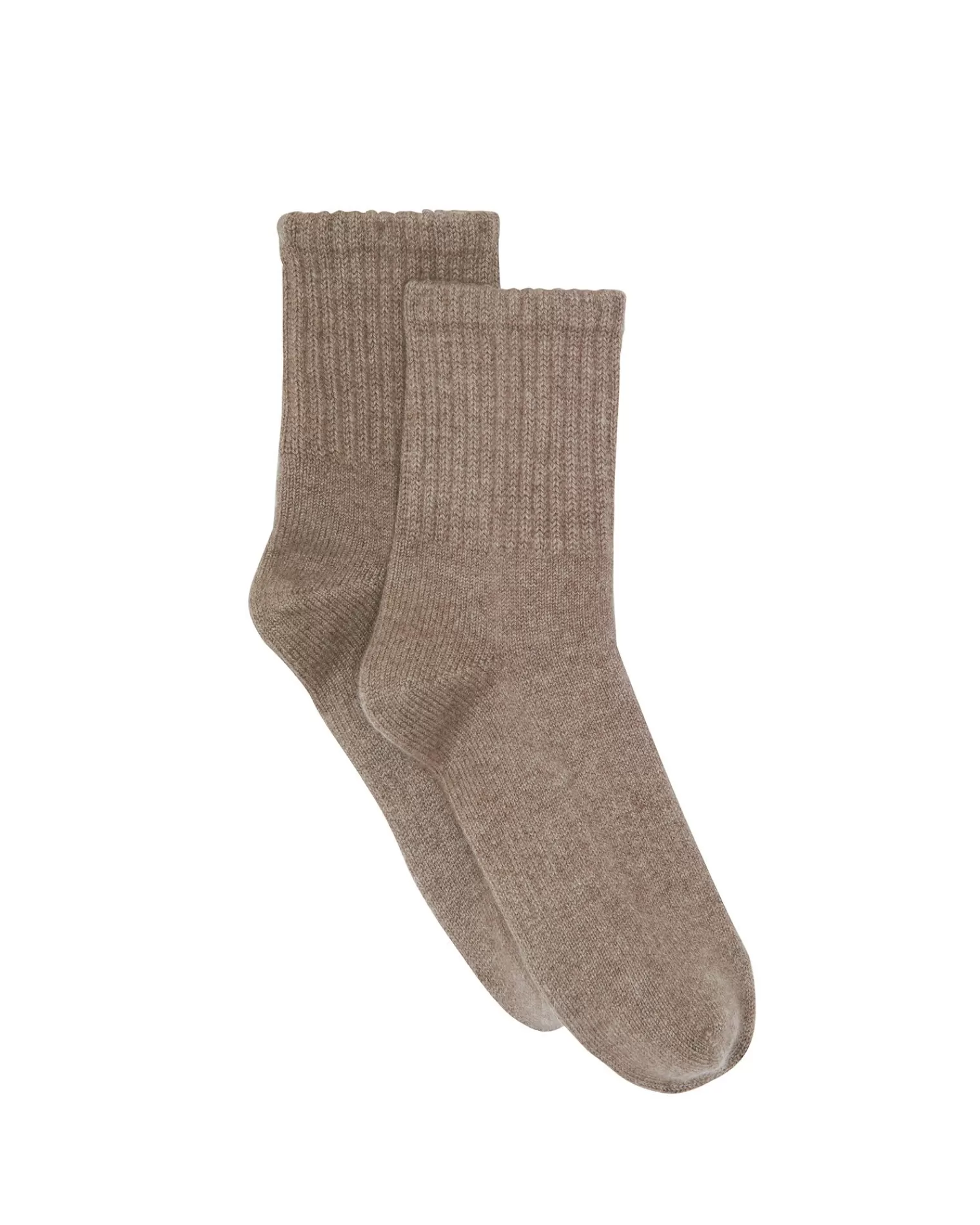 Kujten Socks & Leg Warmers>Cashmere Socks, 4-Threads Beige Taupe