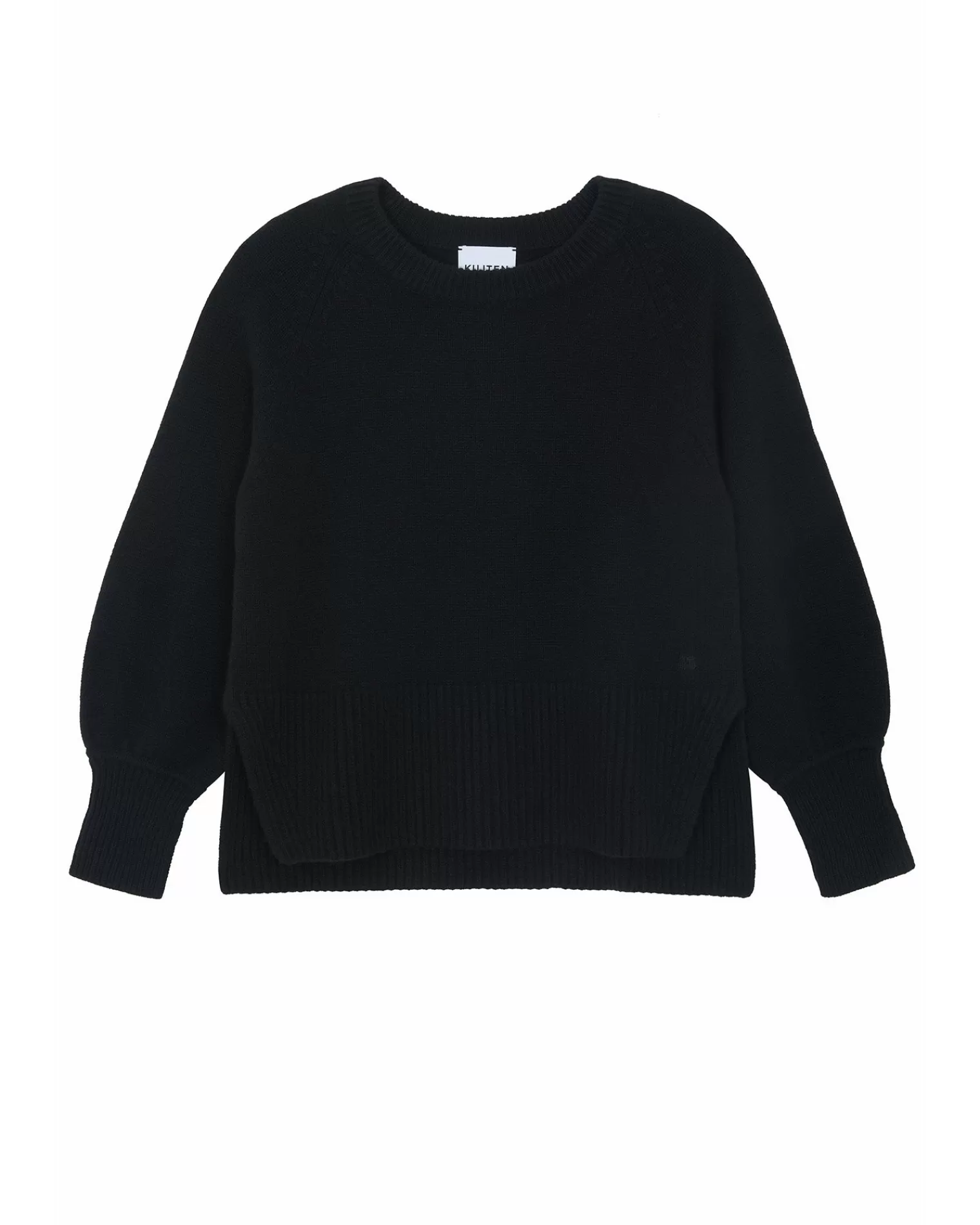 Kujten Sweaters & Sweatshirts>Cashmere Sweater Balloon Sleeves, 8-Threads Noir