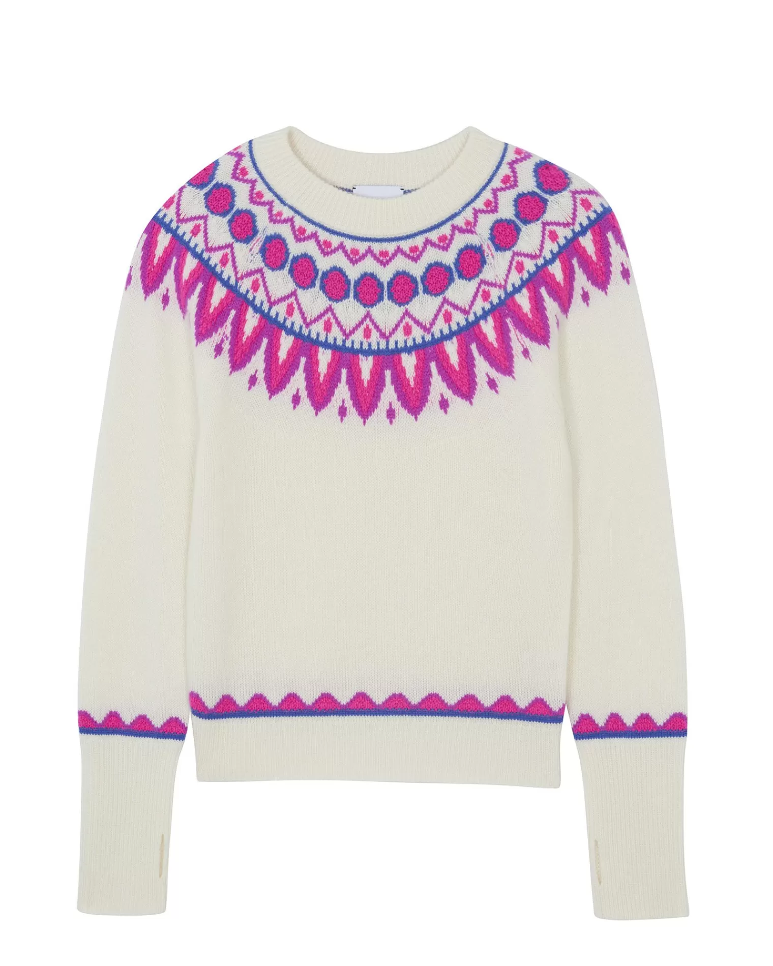 Kujten Sweaters & Sweatshirts>Cashmere Sweater Mittens Sleeves, 6-Threads Rose Neon