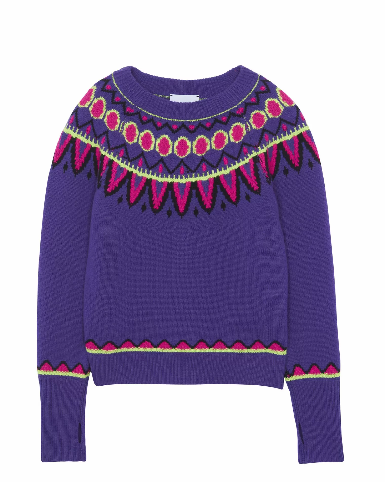 Kujten Sweaters & Sweatshirts>Cashmere Sweater Mittens Sleeves, 6-Threads Deep Purple