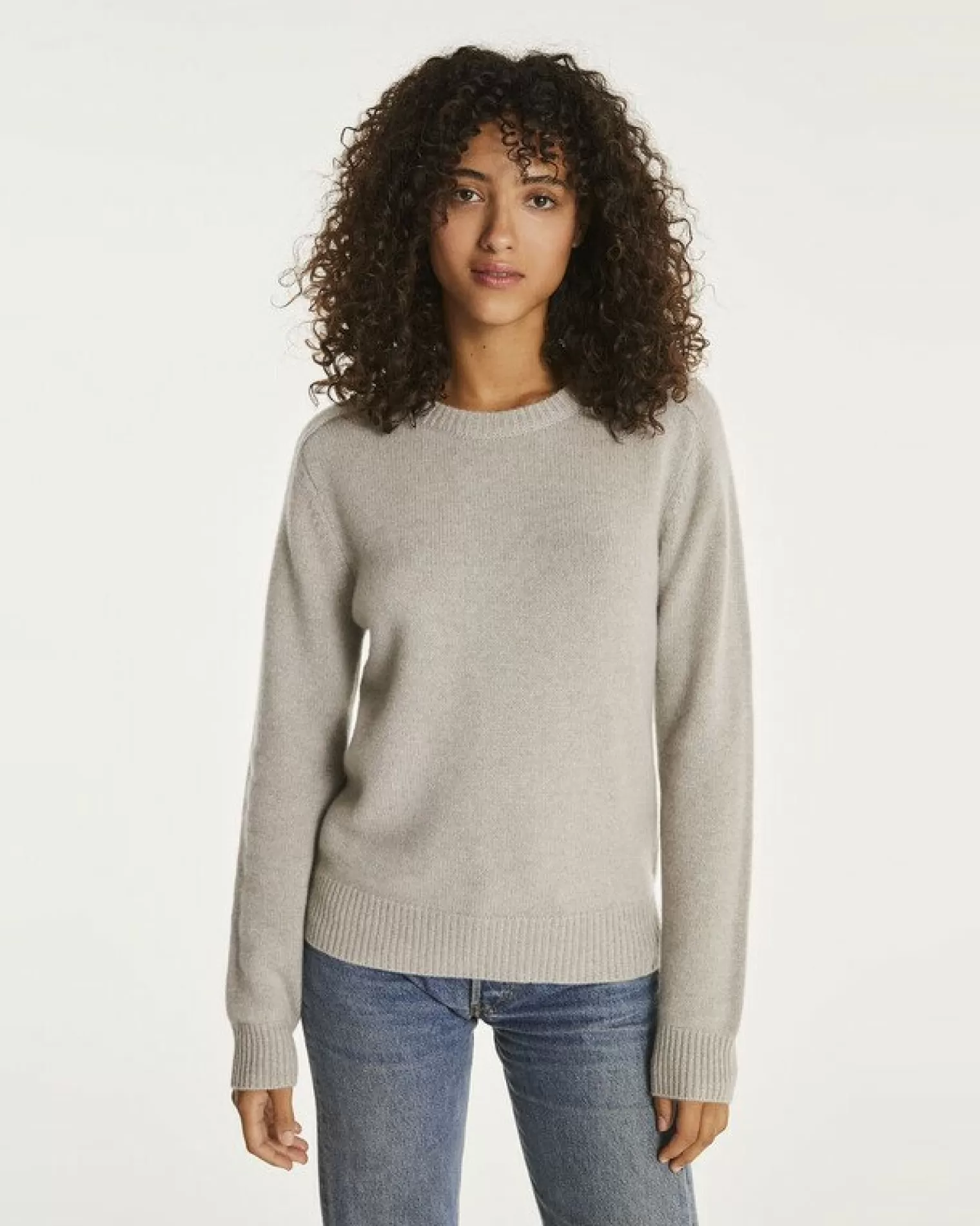 Kujten Sweaters & Sweatshirts>Cashmere Sweater Round Neck Long Sleeves Silk