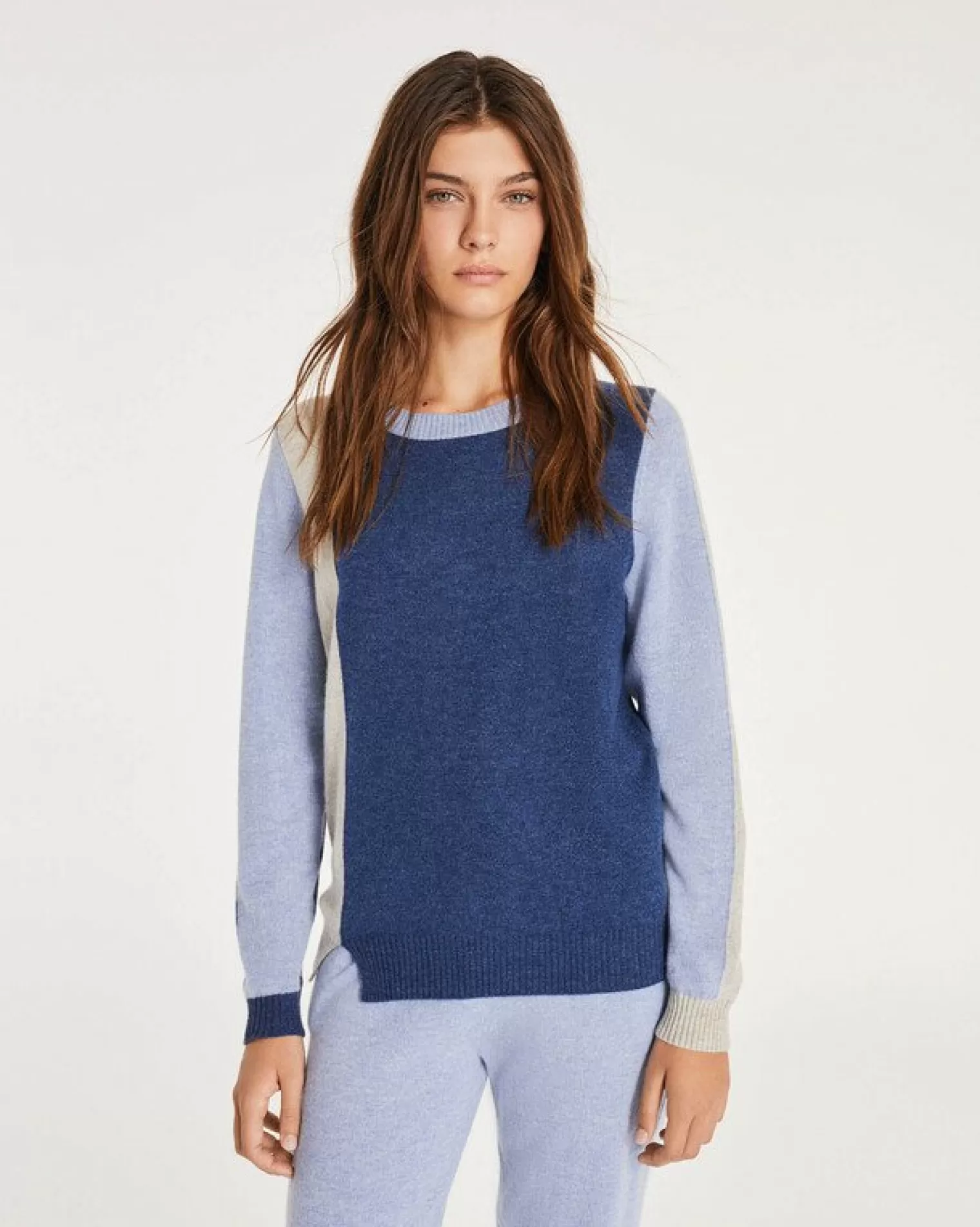 Kujten Sweaters & Sweatshirts>Cashmere Sweater Round Neck Long Sleeves Jeans