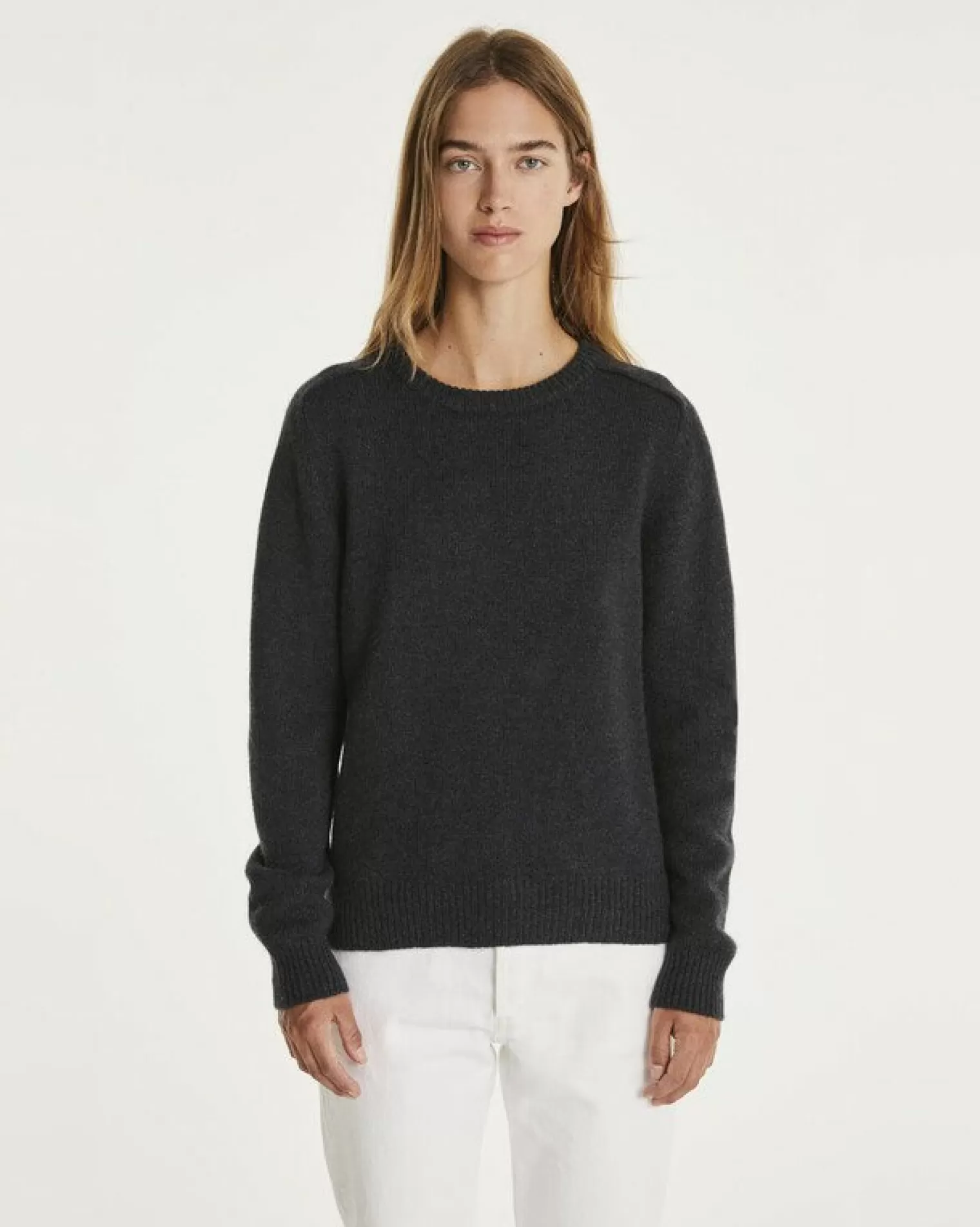 Kujten Sweaters & Sweatshirts>Cashmere Sweater Round Neck Long Sleeves Ocean